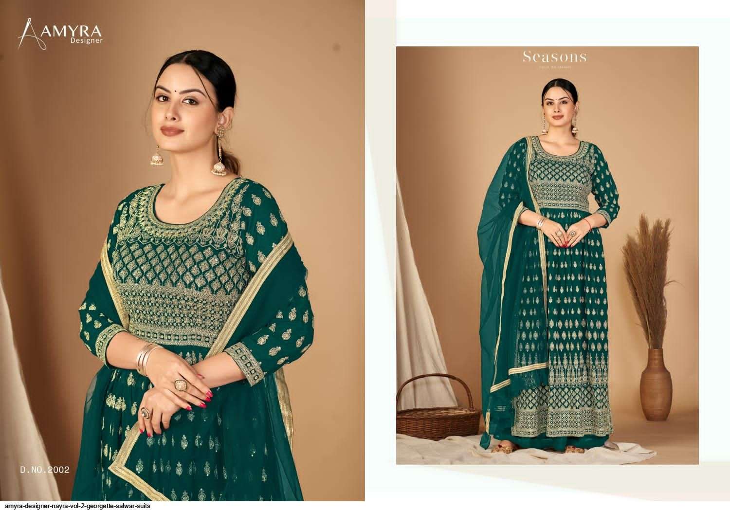  AMYRA DESIGNER NAYRA VOL 2 GEORGETTE SALWAR SUITS WHOLESALE RATE IN SURAT - SAIDHARANX 