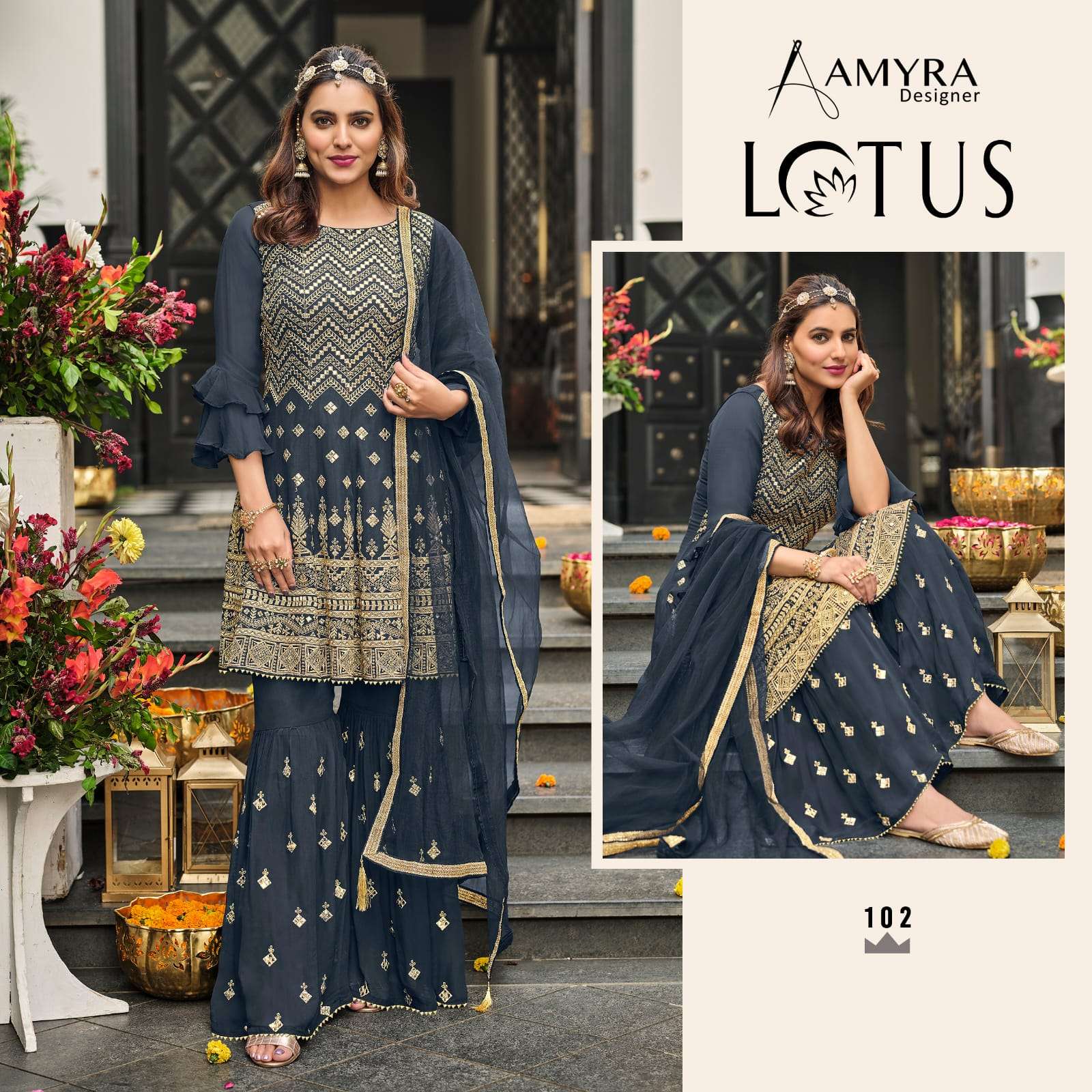 Amyra Lotus Georgette Designer Exclusive Wear Designer Salwar Kameez Wholesale Rate In Surat - SaiDharaNx 