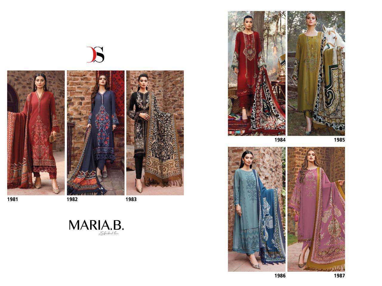BUNDLE OF 7 WHOLESALE SALWAR SUIT Maria b embroidered lawn by DEEPSY SUITS BY CHIFFON DUPATTA WHOLESALE RATE IN SURAT - SAIDHARANX 