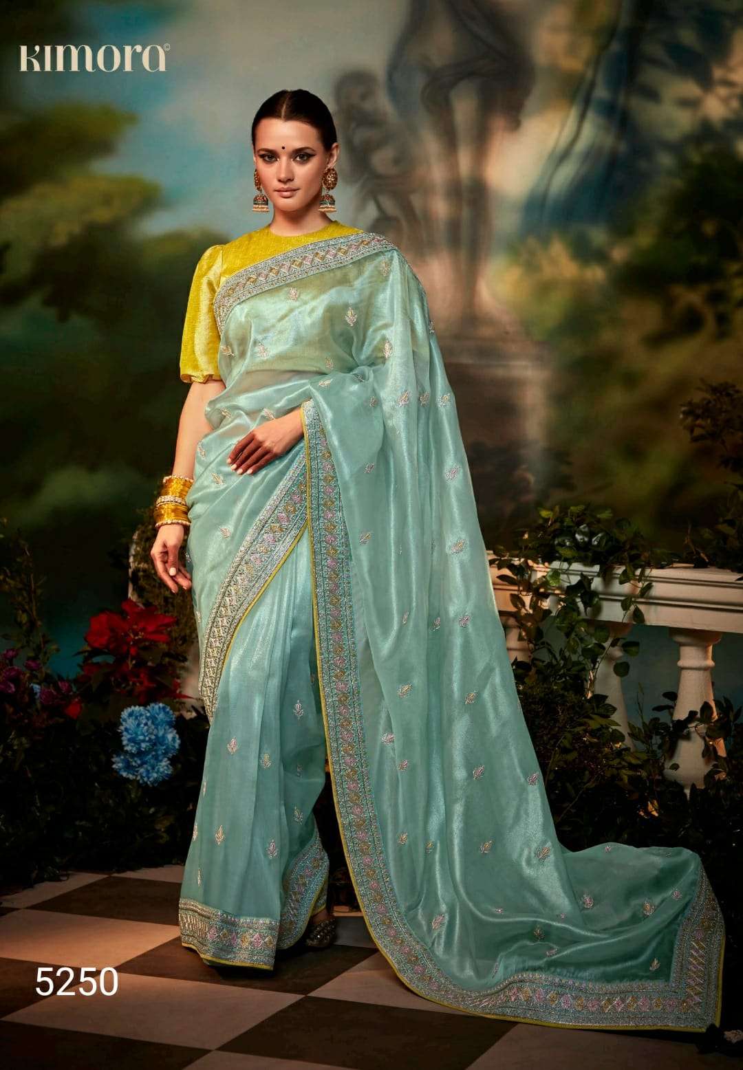 KIMORA KAJAL VOL 12 DESIGNER SAREES - 15 PIECES SET WHLESALE RATE IN SURAT - SAIDHARANX 
