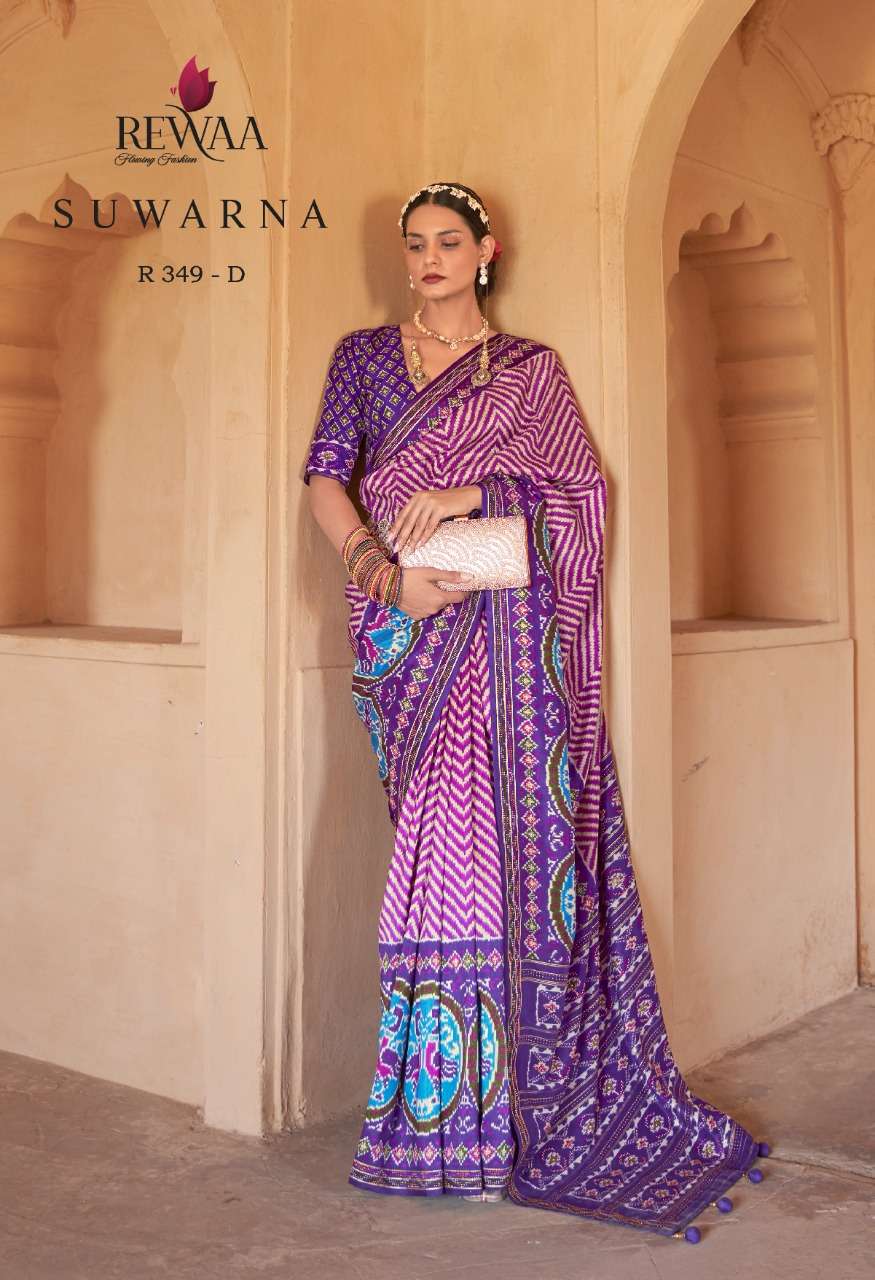 Rewaa Suwarna series R 349 to R 349H by Rewaa designer patola silk saree Wholesale Rate In Surat - SaiDharaNx 