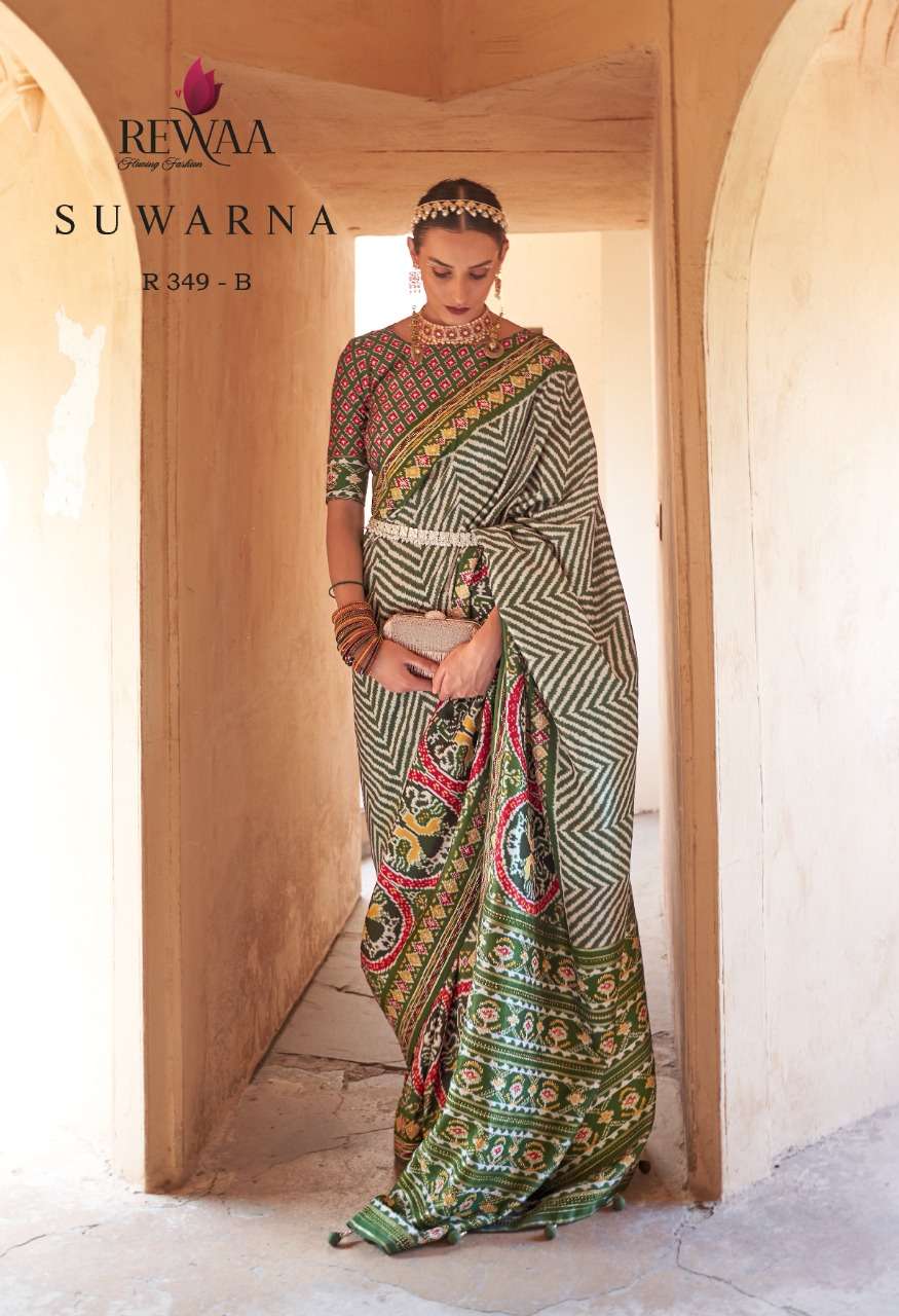 Rewaa Suwarna series R 349 to R 349H by Rewaa designer patola silk saree Wholesale Rate In Surat - SaiDharaNx 