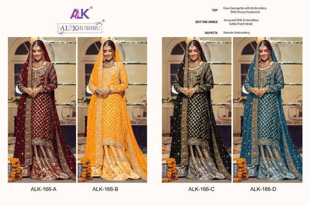 AL KHUSHBU 166-A TO 166-D SERIES PAKISTANI SUITS WHOLESALE RATE IN SURAT - SAIDHARANX 