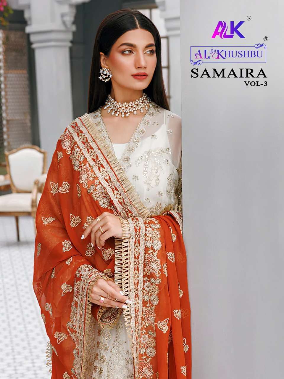 AL Khushbu Samaira Vol-3 Georgette Dress Material ( 3 Pcs Catalog ) Wholesale Rate In Surat - SaiDharaNx 