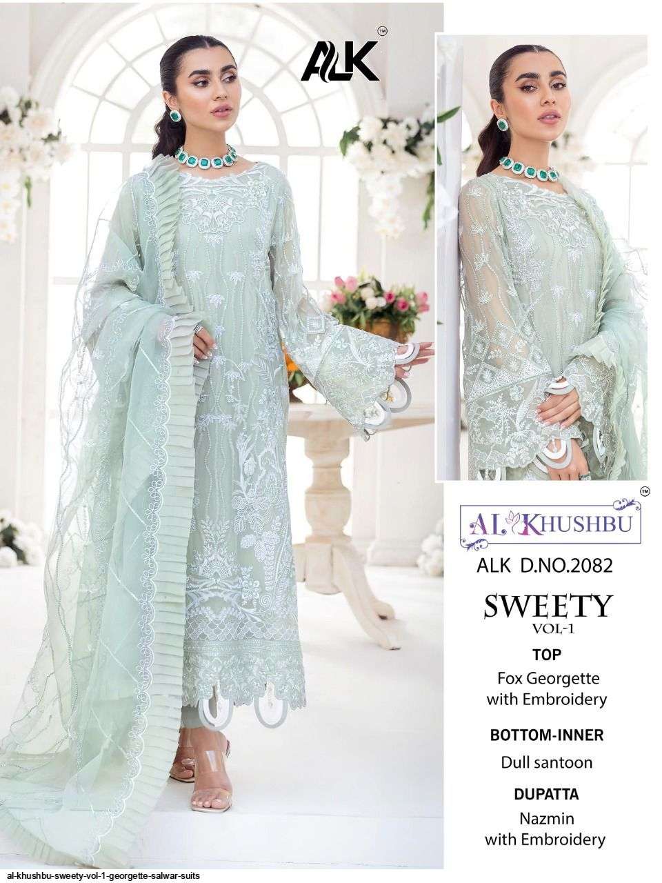 AL KHUSHBU SWEETY VOL 1 GEORGETTE SALWAR SUITS WHOLESALE RATE IN SURAT - SAIDHARANX 