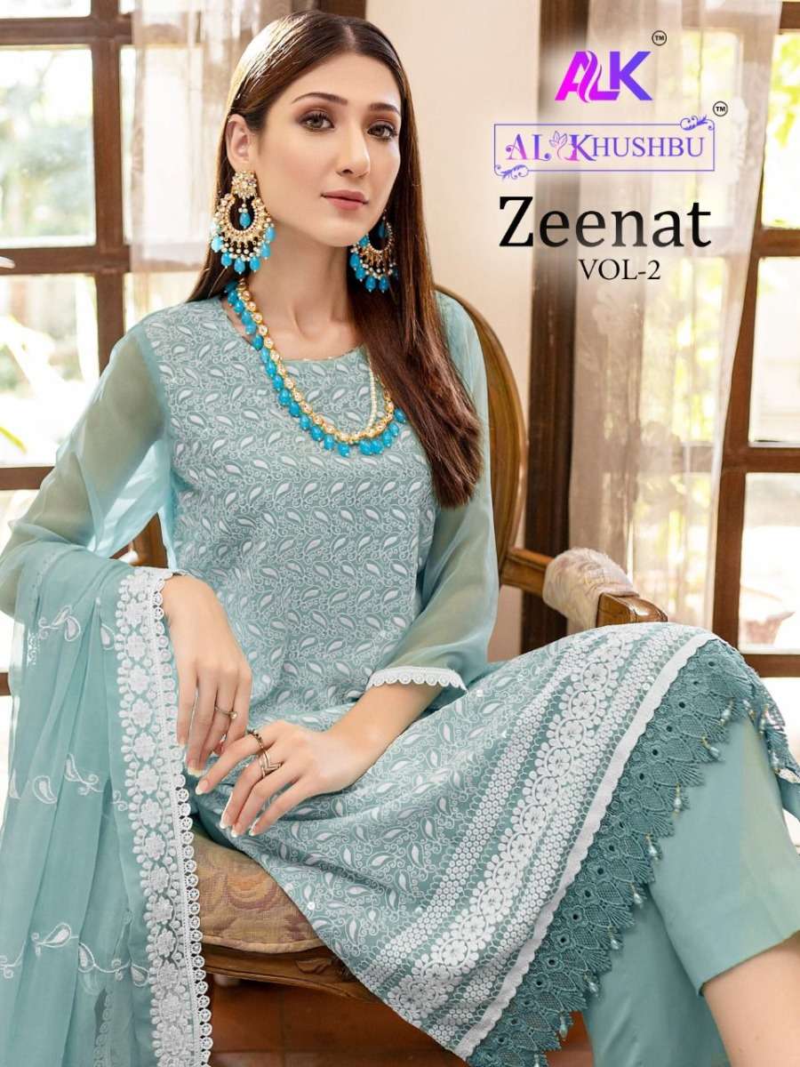 AL KHUSHBU ZEENAT VOL 2 DESIGNER PAKISTANI SUITS WHOLEALE RATE IN SURAT - SAIDHARANX
