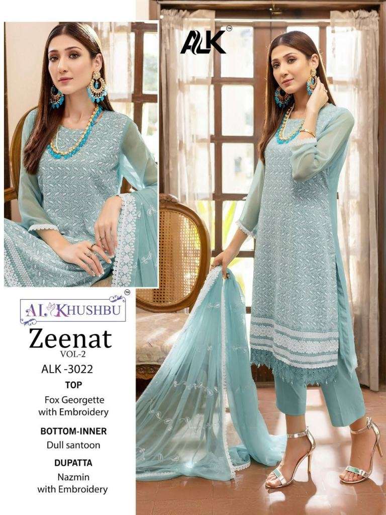 ALK KHUSHBU ZEENAT VOL 2 EMBROIDERED PAKISTANI SUIT COLLECTION WHOLESALE RATE IN SURAT - SAIDHARANX 