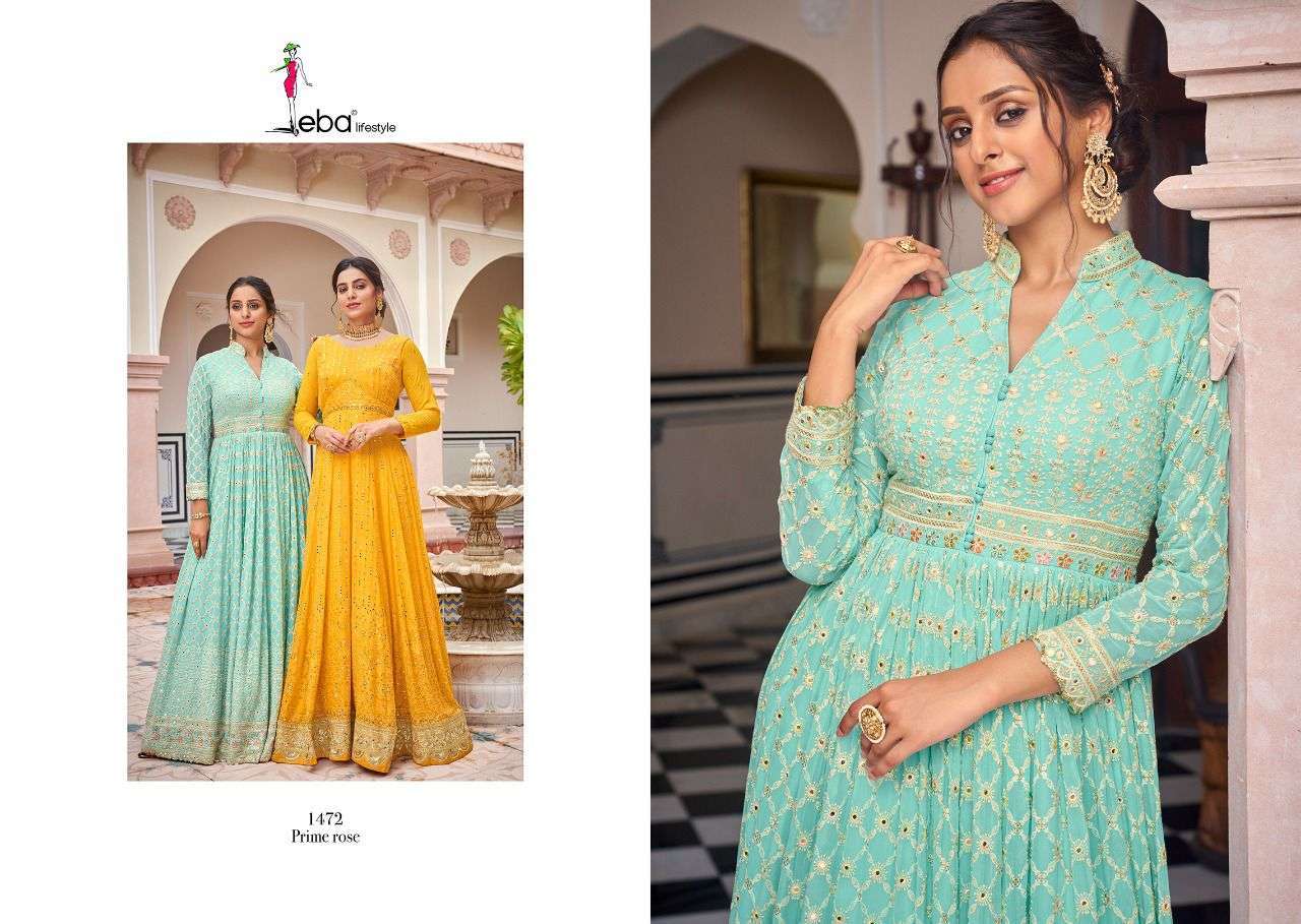 Eba Lifestyle Prime Rose Vol-7 Georgette Suits ( 4 Pcs Catalog ) Wholesale Rate In Surat - SaiDharanx 