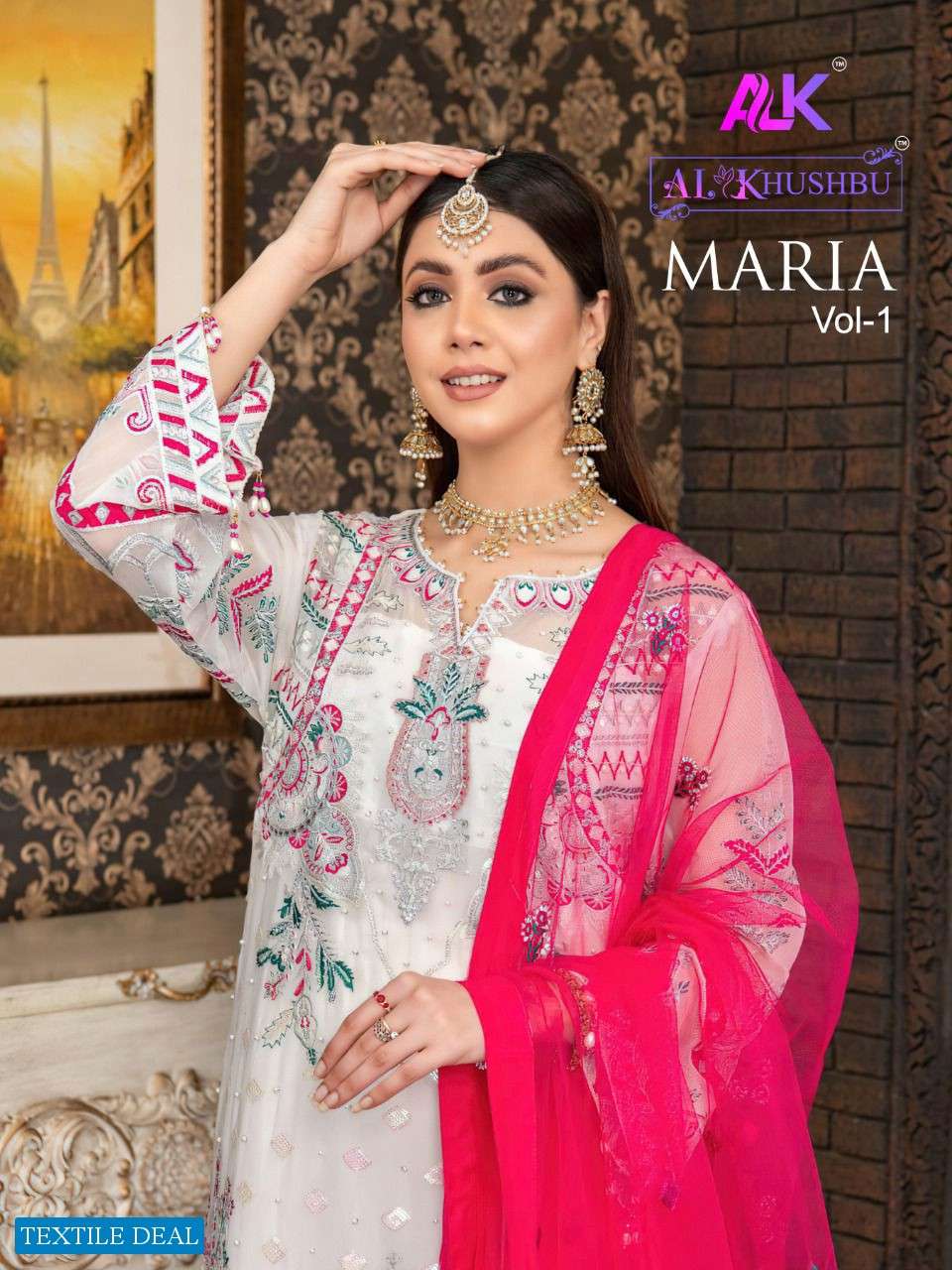 MARIA VOL 1 BY AL KHUSHBU GEORGETTE PAKISTANI DESIGNER SUITS WHOLESALE RATE IN SURAT - SAIDHARANX 