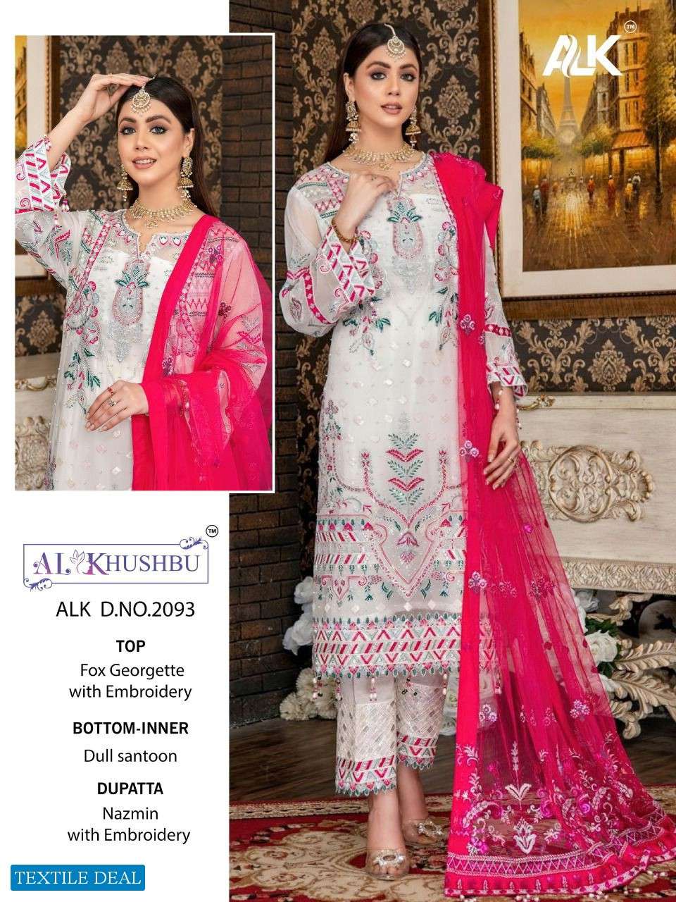 MARIA VOL 1 BY AL KHUSHBU GEORGETTE PAKISTANI DESIGNER SUITS WHOLESALE RATE IN SURAT - SAIDHARANX 