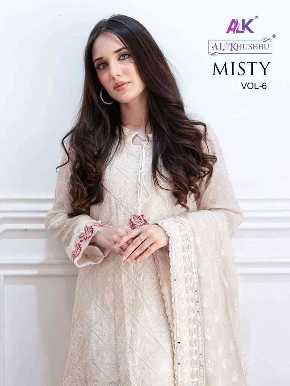 MISTY VOL-6 BY AL KHUSHBU SANTOON PAKISTANI UNSTICHED SALWAR SUITS WHOLESALE RATE IN SURAT - SAIDHARANX 