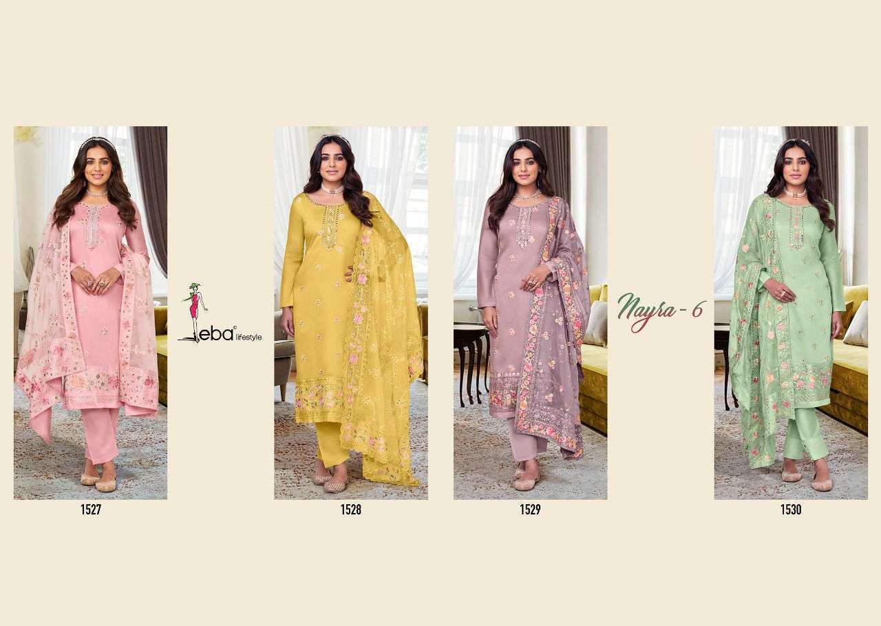 Nayra Vol 6 Eba Lifestyle Designer Salwar Suits Wholesale Rate In Surat - SaiDharanx 