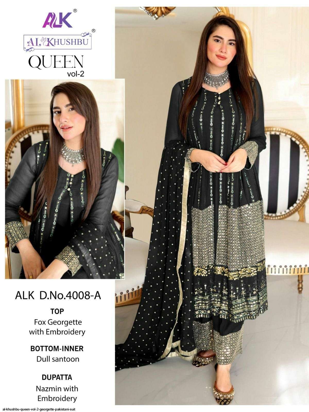 AL KHUSHBU QUEEN VOL 2 GEORGETTE PAKISTANI SUIT WHOLESALE RATE IN SURAT - SAIDHARANX 