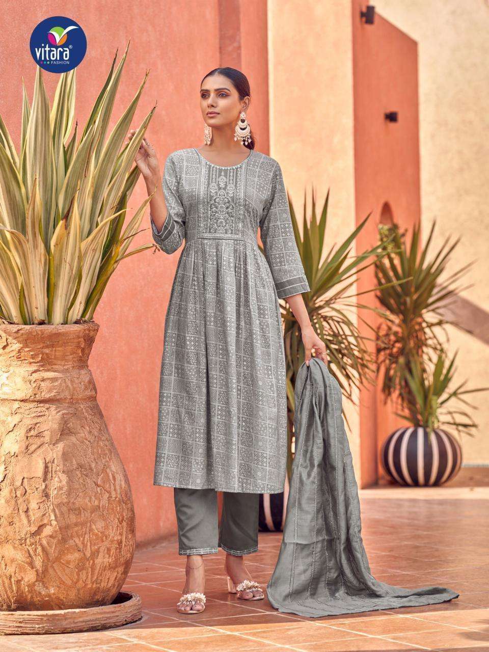 Sai Dhara Nx Naira By Vitara 1001 To 104 Series Beautiful Festive Suits Colorful Stylish Fancy Casual Wear & Ethnic Wear Heavy Rayon Dresses Wholesale Rate In Surat - SaiDharaNx 
