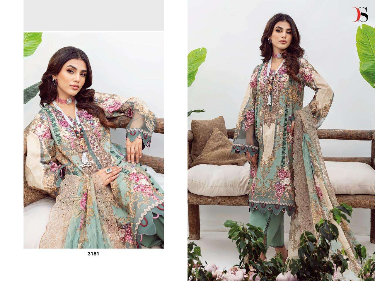 SAI DHARA NX BUNDLE OF 8 WHOLESALE SALWAR SUIT CATALOG Jade Needle Wonder  Vol-2 by DEEPSY SUITS CHIFFON DUPATTA IN Surat  - Sai Dharanx