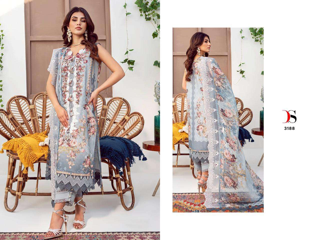 SAI DHARA NX BUNDLE OF 8 WHOLESALE SALWAR SUIT CATALOG Jade Needle Wonder  Vol-2 by DEEPSY SUITS CHIFFON DUPATTA IN Surat  - Sai Dharanx