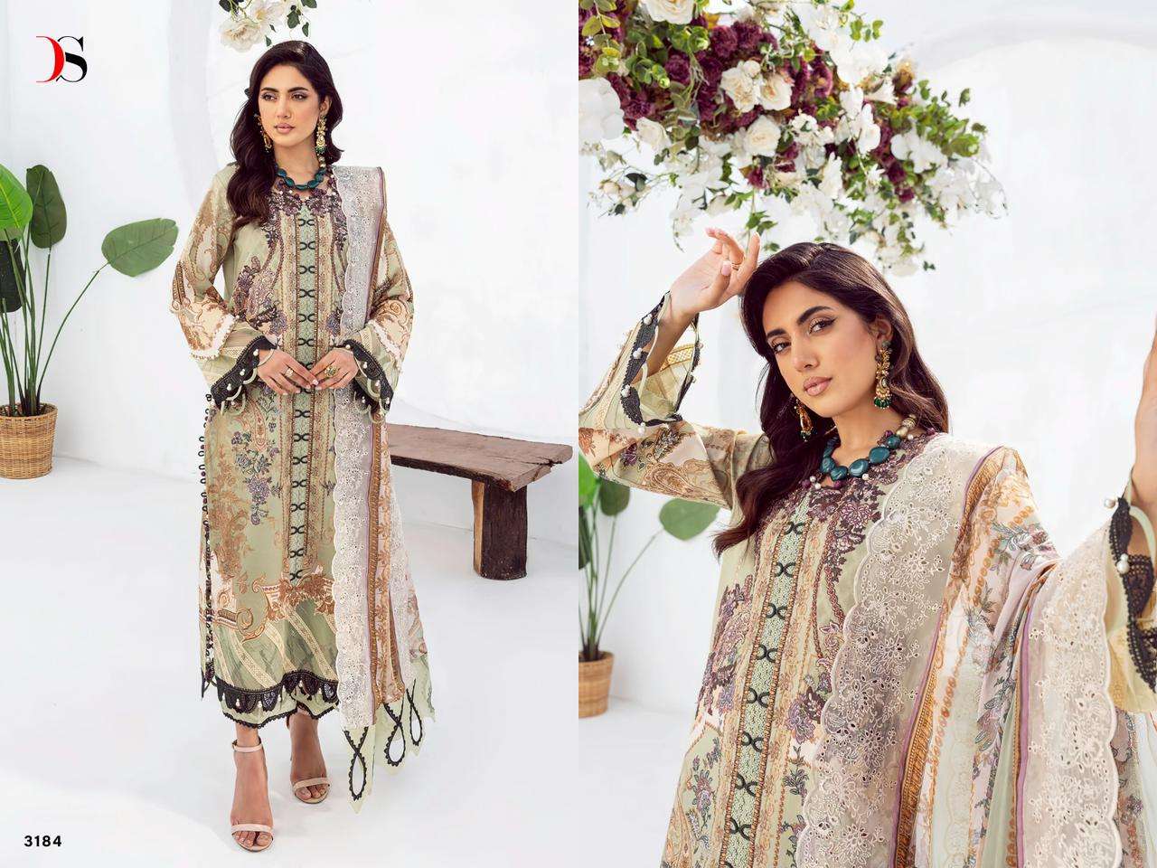 SAI DHARA NX BUNDLE OF 8 WHOLESALE SALWAR SUIT CATALOG Jade Needle Wonder  Vol-2 by DEEPSY SUITS CHIFFON DUPATTA IN Surat  - Sai Dharanx