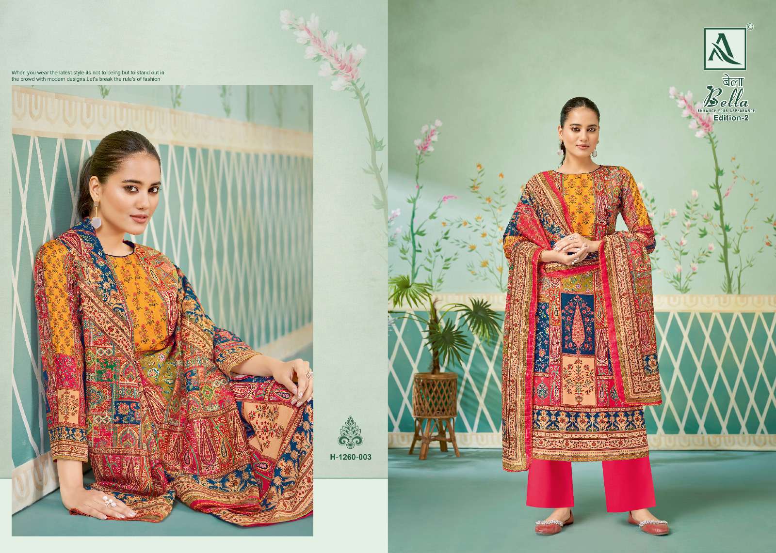Sai Daranx  Bella Vol 2 Series 1260001-1260006 Pure Maslin Suit Dresses Wholesale Rate In Surat -