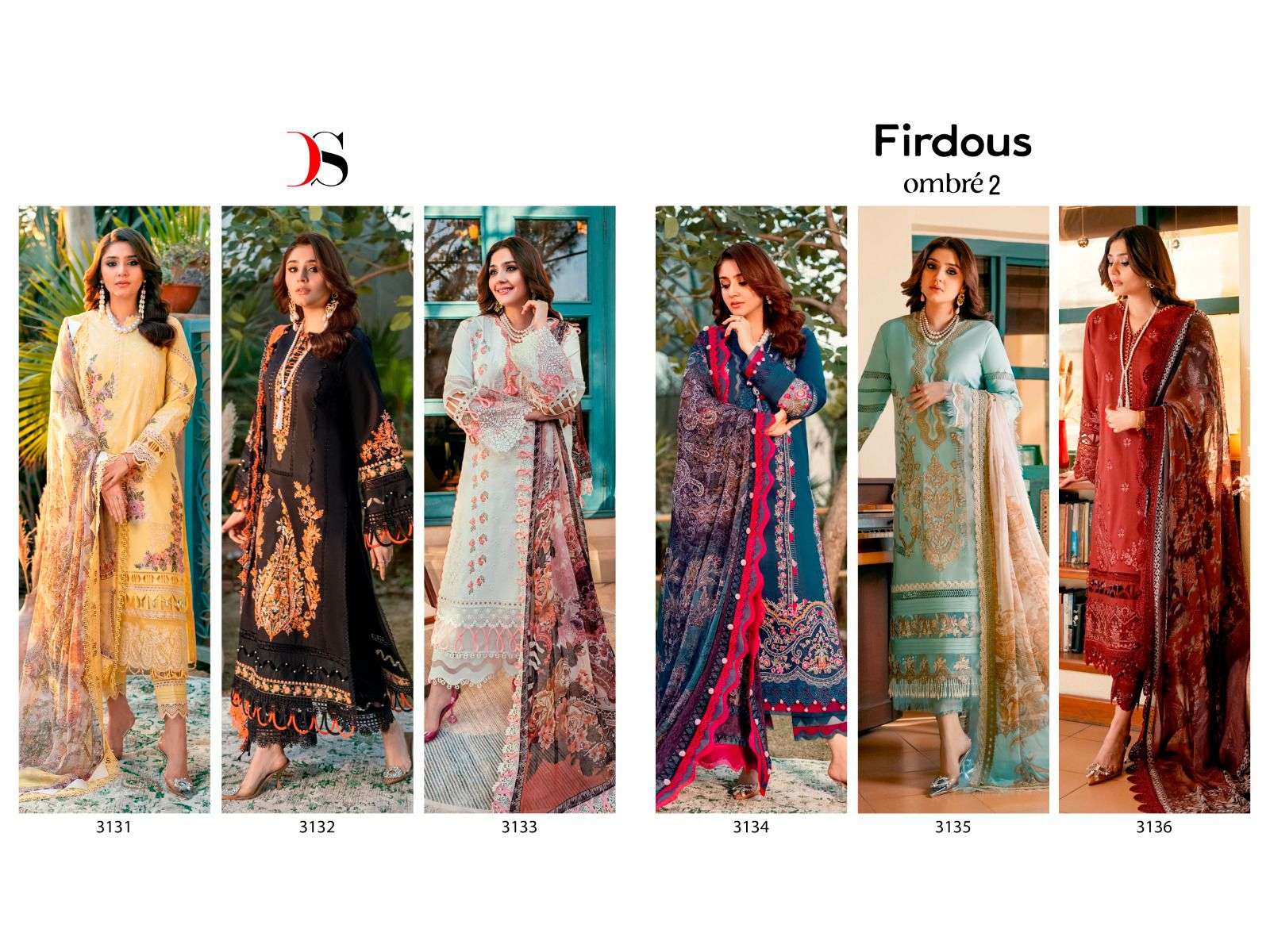 Sai Dharanx FIRDOUS OMBRE EMBROIDERED VOL-2 BY DEEPSY SUITS COTTON PAKISTANI DRESSES