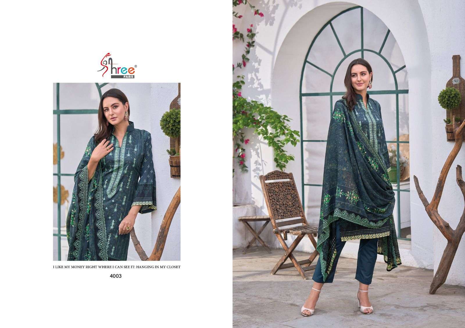 SAIDHARANX BIN SAEED  VOL-4  DESIGNER 3 PIECE CONCEPT COMBO LAWN  COLLECTION IN WHOLESALE RATE IN SURAT