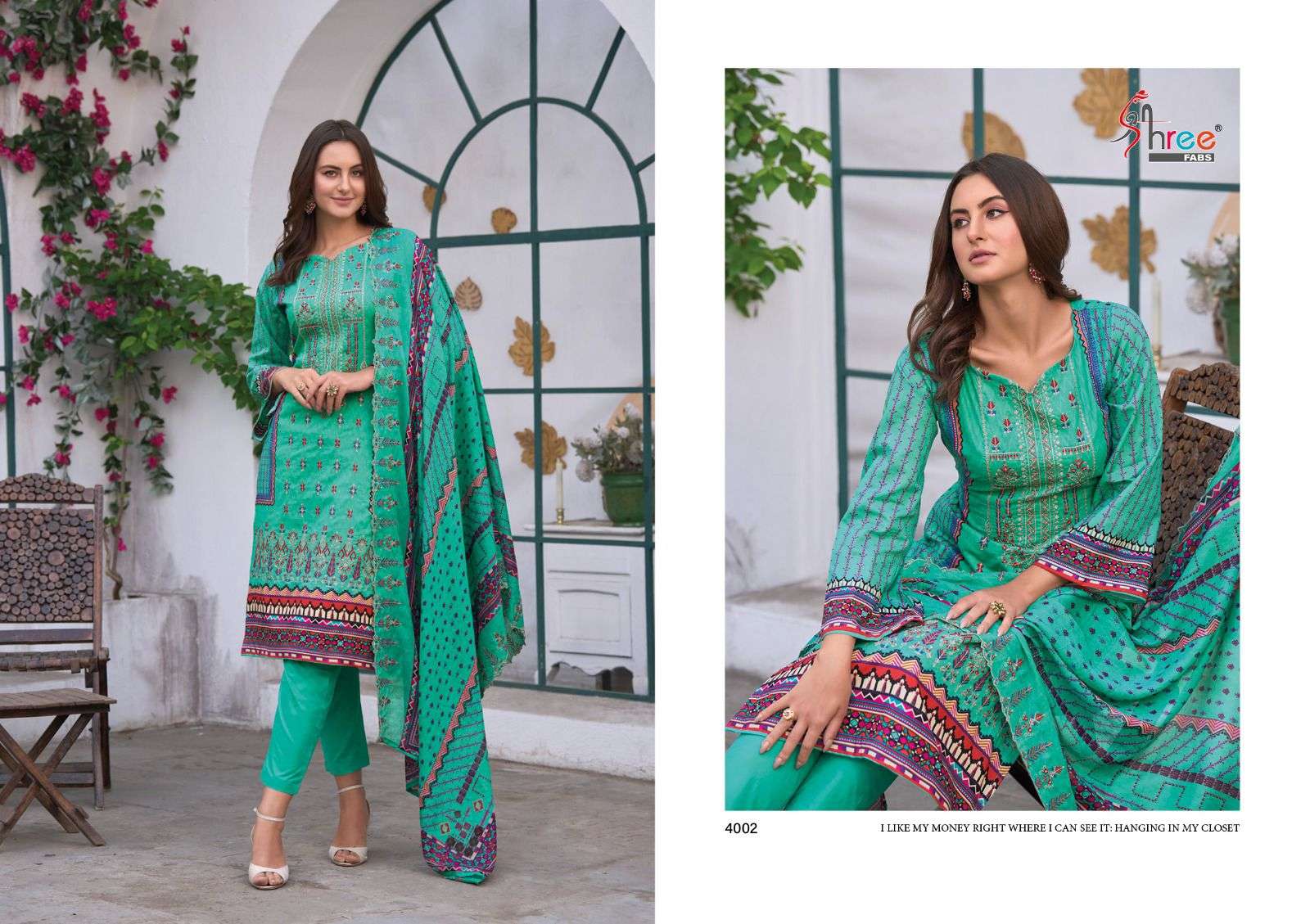 SAIDHARANX BIN SAEED  VOL-4  DESIGNER 3 PIECE CONCEPT COMBO LAWN  COLLECTION IN WHOLESALE RATE IN SURAT