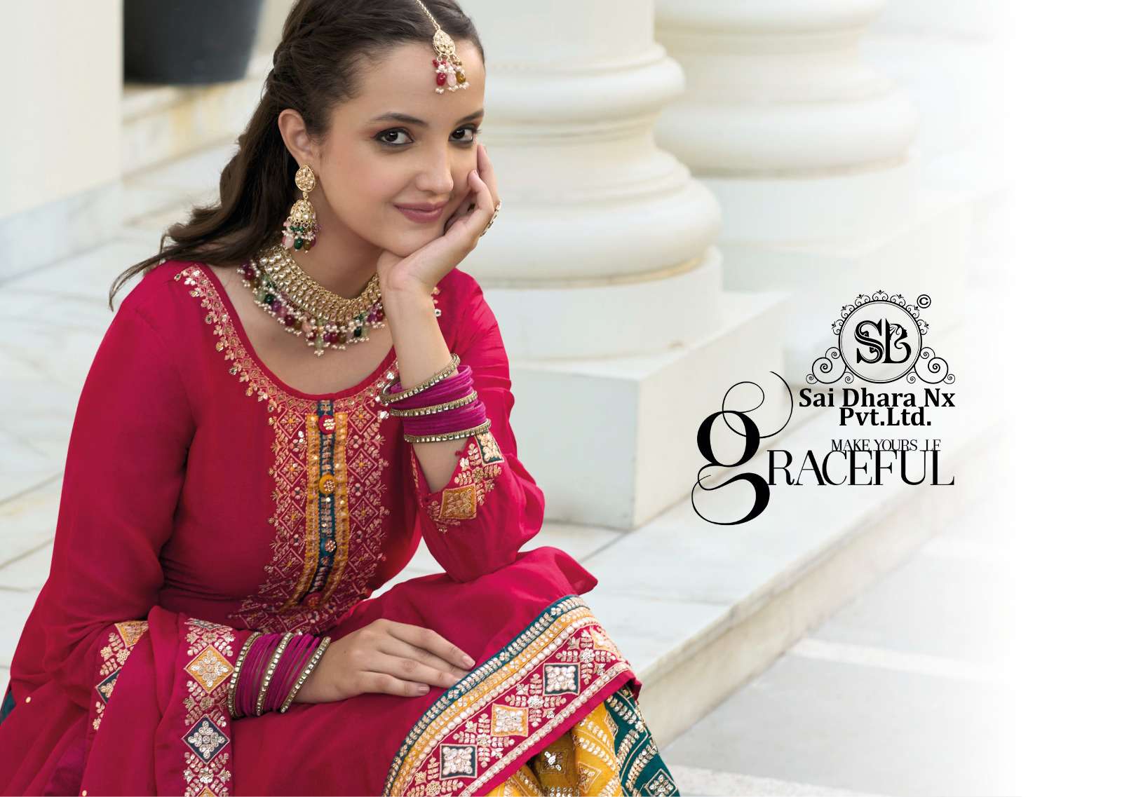 SAIDHARANX PRESENTS BALUMING CHINON WITH EMBROIDERY WORK SUIT WHOLESALE SHOP IN SURAT 