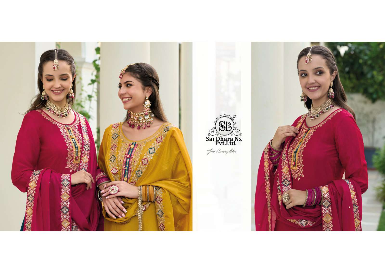 SAIDHARANX PRESENTS BALUMING CHINON WITH EMBROIDERY WORK SUIT WHOLESALE SHOP IN SURAT 
