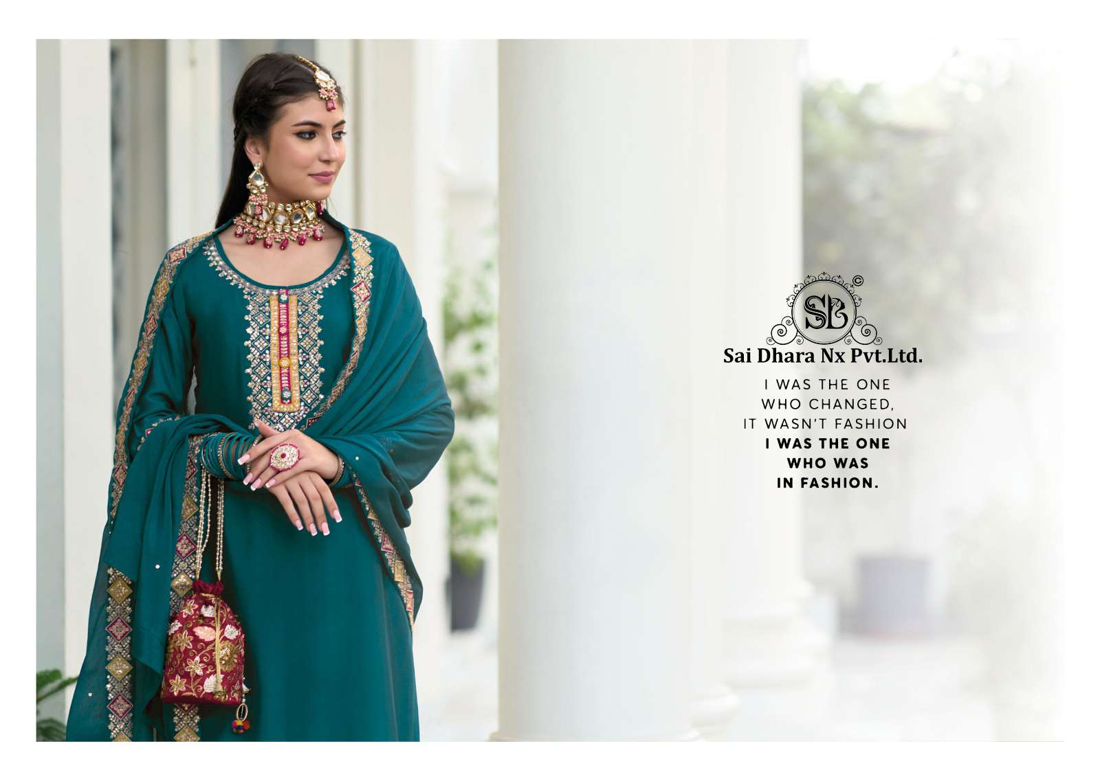 SAIDHARANX PRESENTS BALUMING CHINON WITH EMBROIDERY WORK SUIT WHOLESALE SHOP IN SURAT 