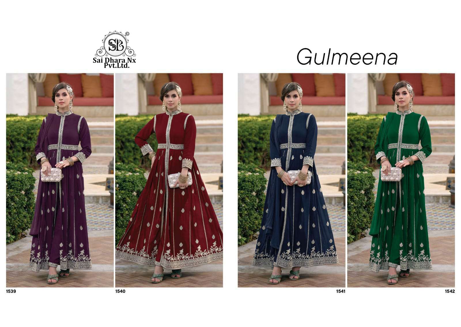 SAIDHARANX PRESENTS BLOOMING GEORGETTE WITH EMBROIDERY WORK LONG SHARARA PATTERN KURTI WHOLESALE SHOP IN SURAT 