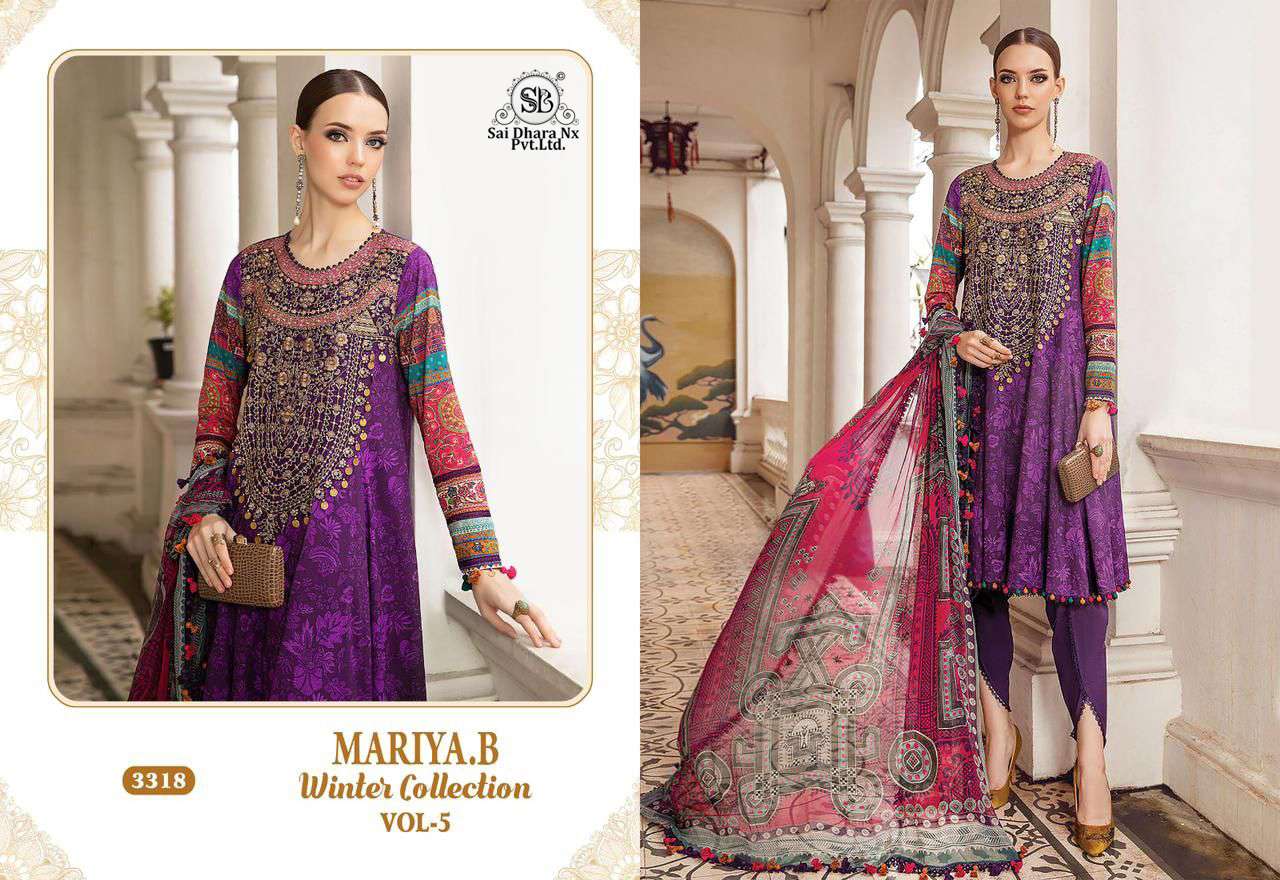 maria b presents latest heavy pasmina print 3 piece pakistani suit wholesale shop in surat - SaiDharaNx