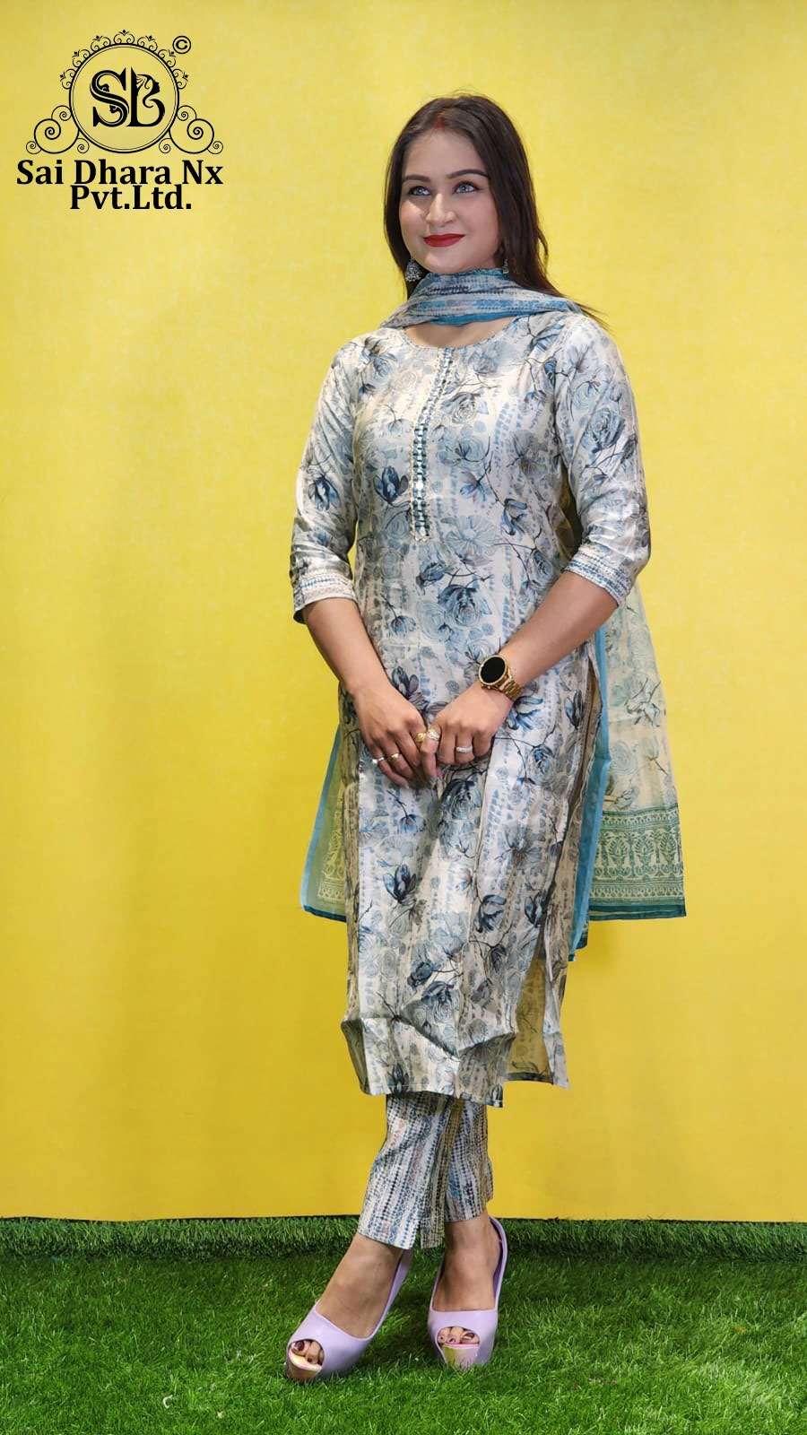 SaiDharaNx presents muslin fabric designer combo suit wholesale shop in surat - SaiDharaNx