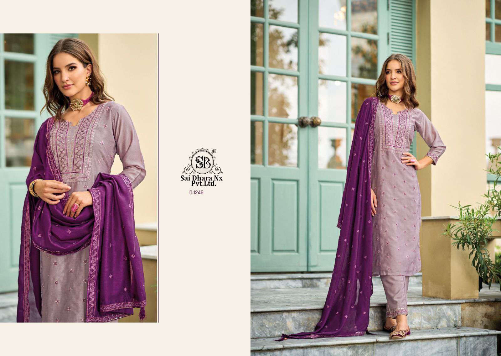 Zaveri presents premium silk with embroidery readymade 3 piece suit wholesale shop in surat - SaiDharaNx