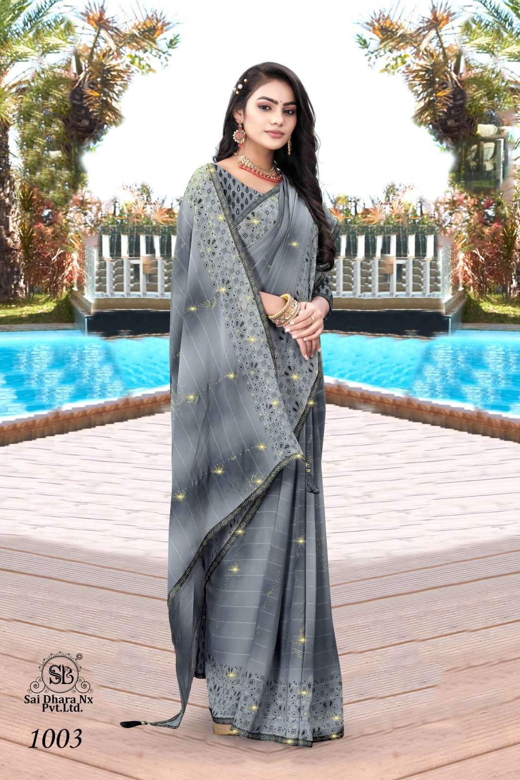SaiDharaNx Presents ripple fabric presents saree with latest design  wholesale shop in surat - SaiDharaNx