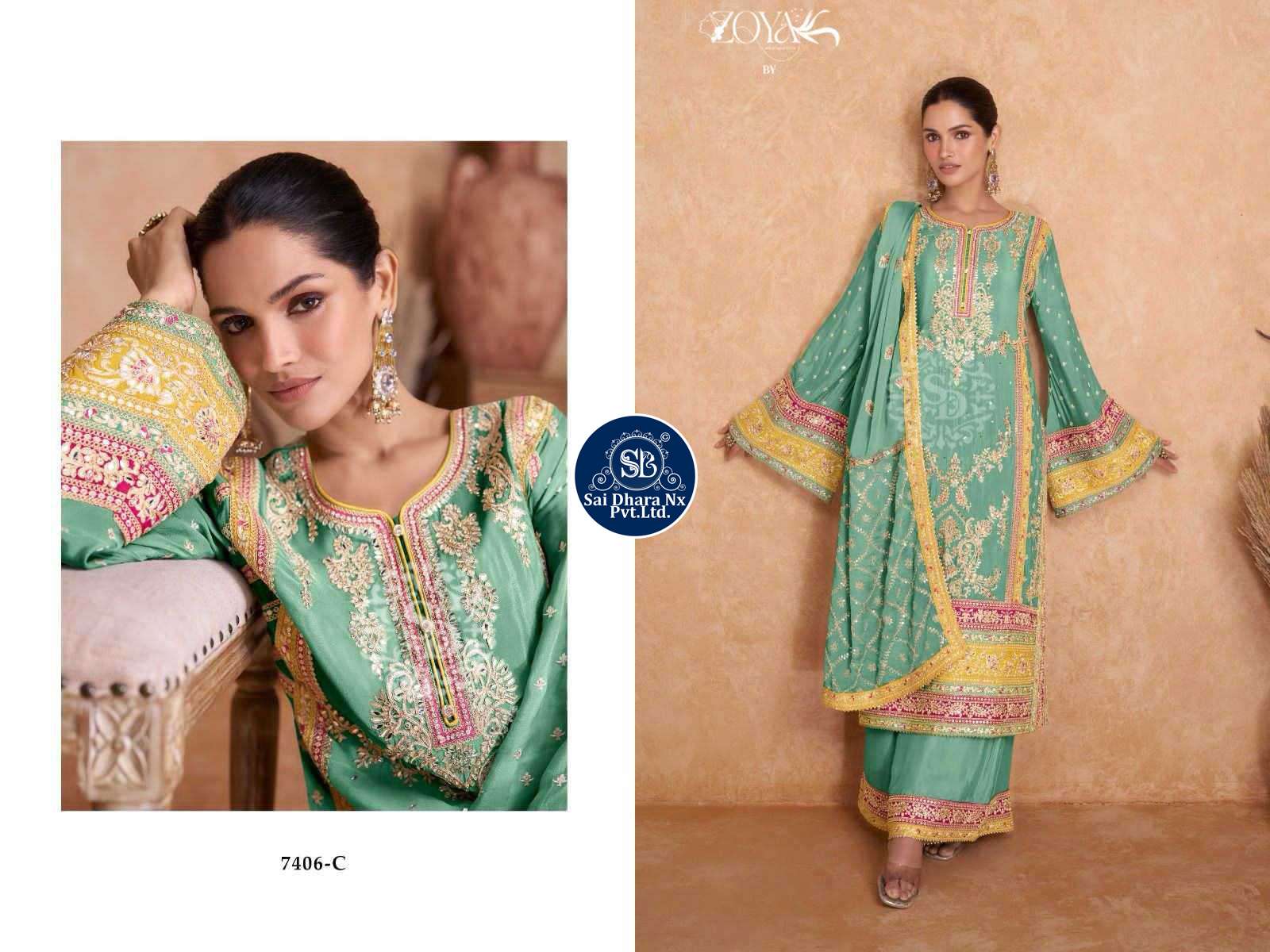 GULKAYRA DESIGNER PRESENTS REAL CHINON LATEST PAKISTANI SUIT WHOLESALE SHOP IN SURAT - SaiDharaNx