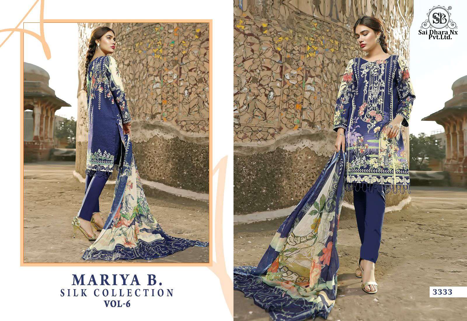 maria b latest silk collection  suit wholesale shop in surat - SaiDharaNx
