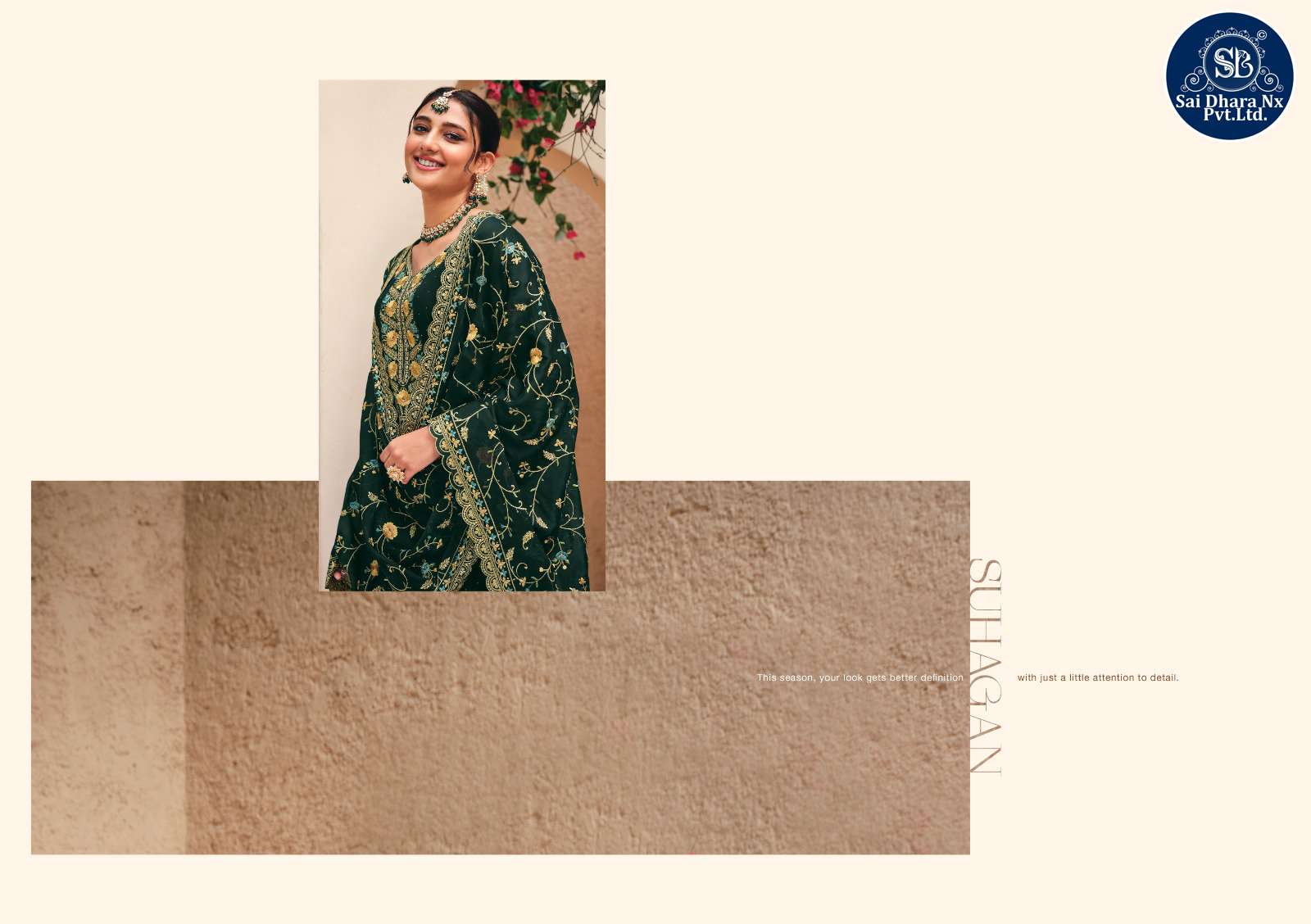 RADHA TRENDZ PRESENTS SHAGUN 2 TONE CATONIC GEORGETTE BASED PAKISTANI SALWAR SUIT WHOLESALE SHOP IN SURAT - SaiDharaNx