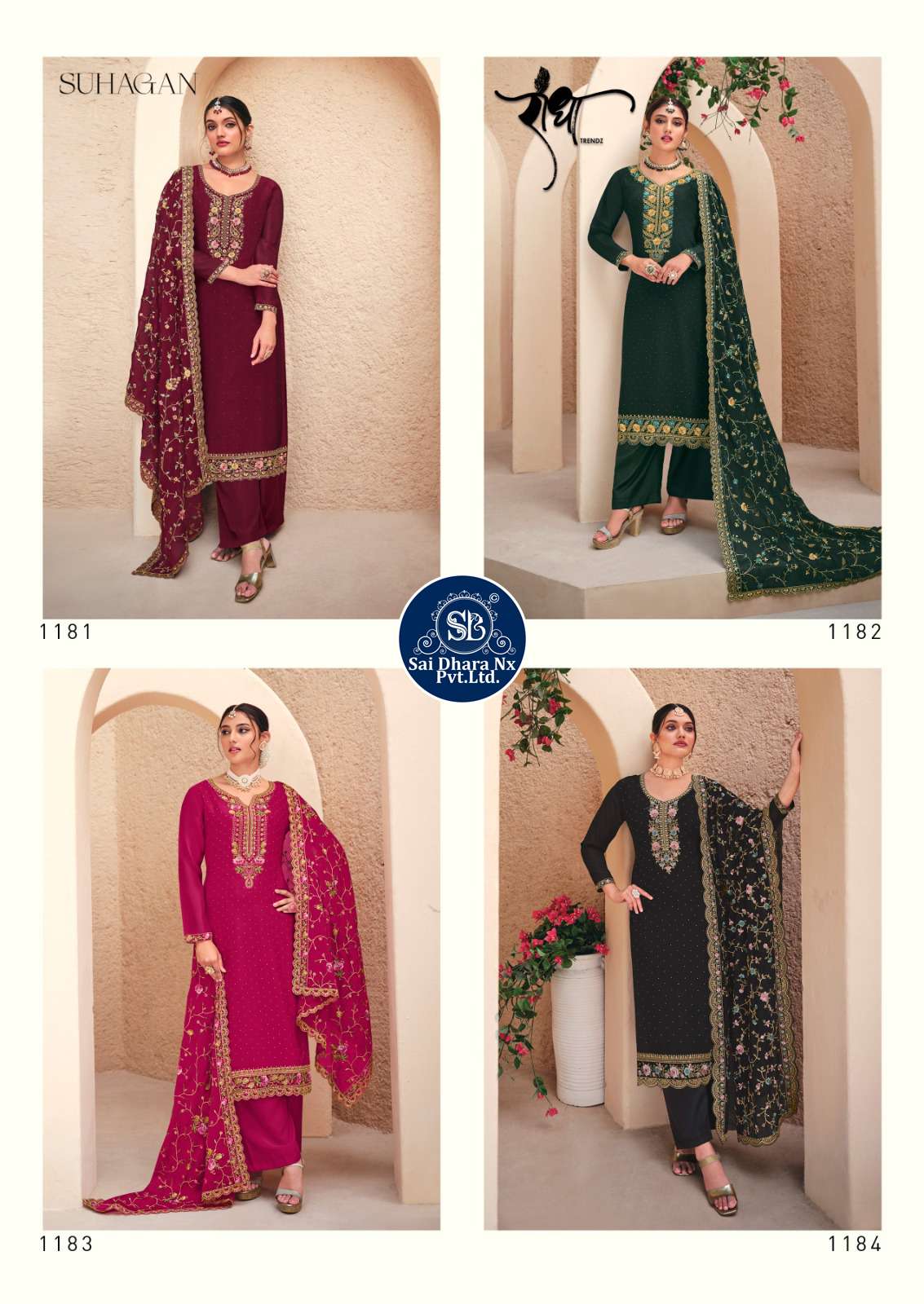 RADHA TRENDZ PRESENTS SHAGUN 2 TONE CATONIC GEORGETTE BASED PAKISTANI SALWAR SUIT WHOLESALE SHOP IN SURAT - SaiDharaNx