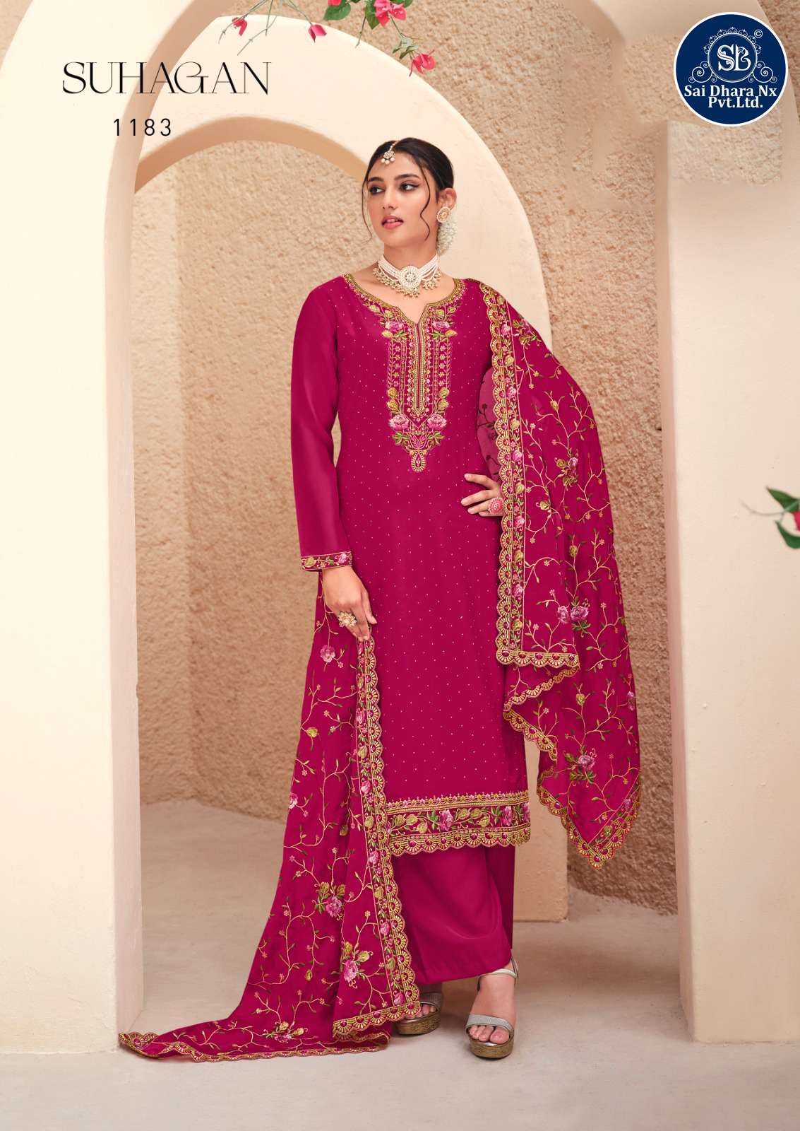 RADHA TRENDZ PRESENTS SHAGUN 2 TONE CATONIC GEORGETTE BASED PAKISTANI SALWAR SUIT WHOLESALE SHOP IN SURAT - SaiDharaNx