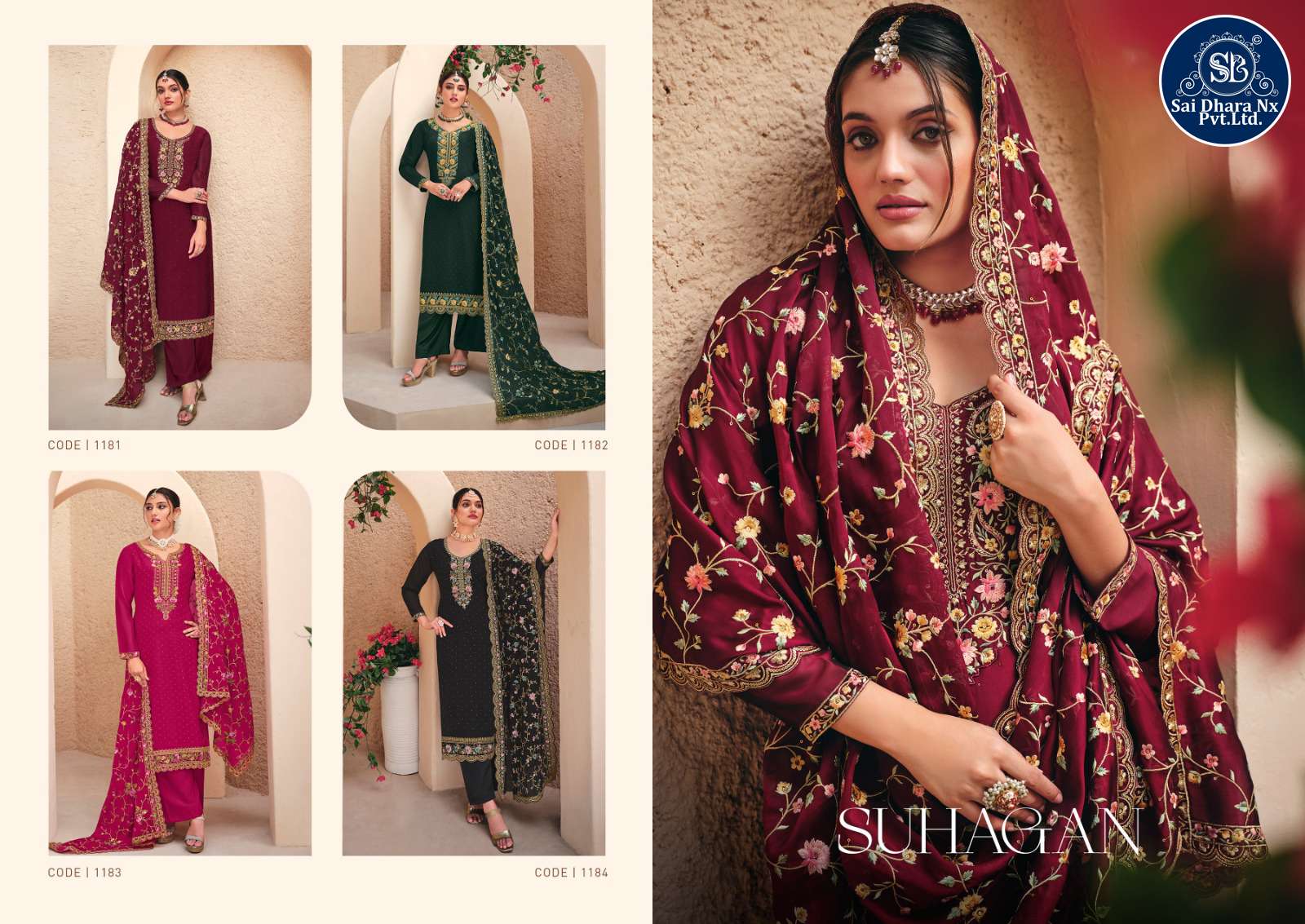 RADHA TRENDZ PRESENTS SHAGUN 2 TONE CATONIC GEORGETTE BASED PAKISTANI SALWAR SUIT WHOLESALE SHOP IN SURAT - SaiDharaNx