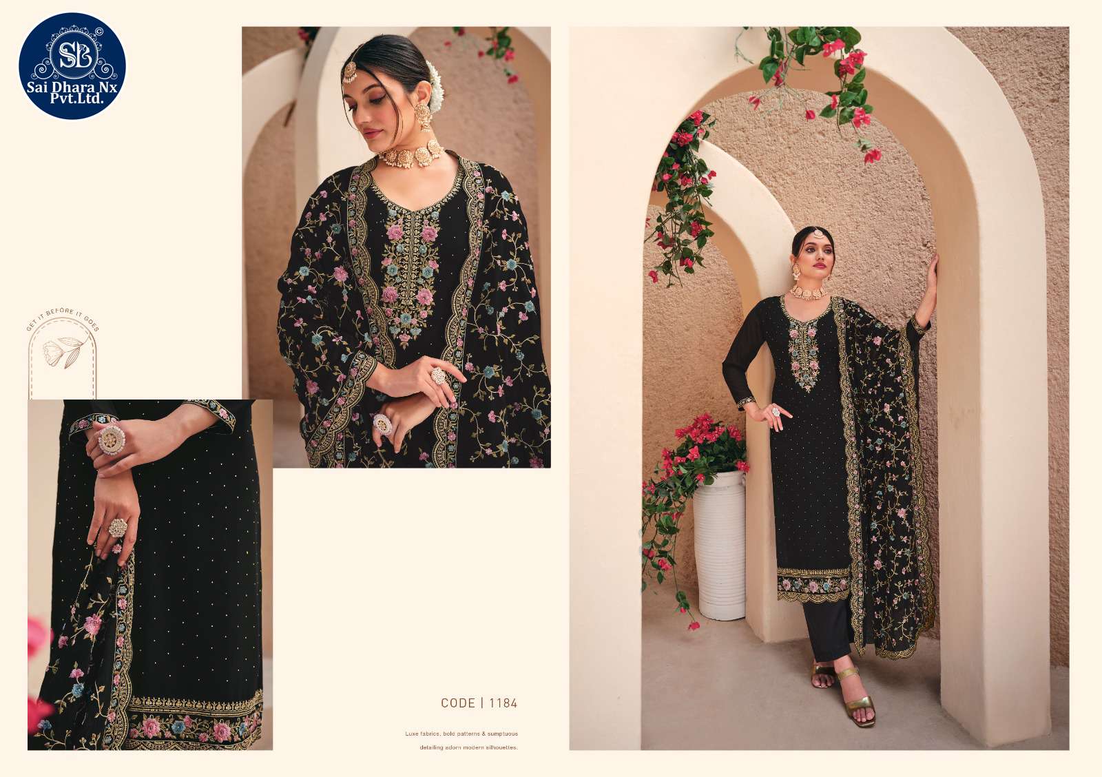 RADHA TRENDZ PRESENTS SHAGUN 2 TONE CATONIC GEORGETTE BASED PAKISTANI SALWAR SUIT WHOLESALE SHOP IN SURAT - SaiDharaNx