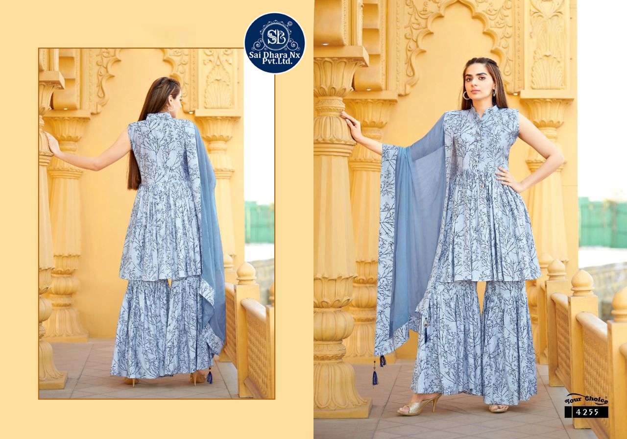 YOUR CHOICE PRESENTS BEAUTIFUL SHARARA COLOUFUL CASUAL WEAR INDIAN SUIT WHOLESALE SHOP IN SURAT - SaiDharaNx