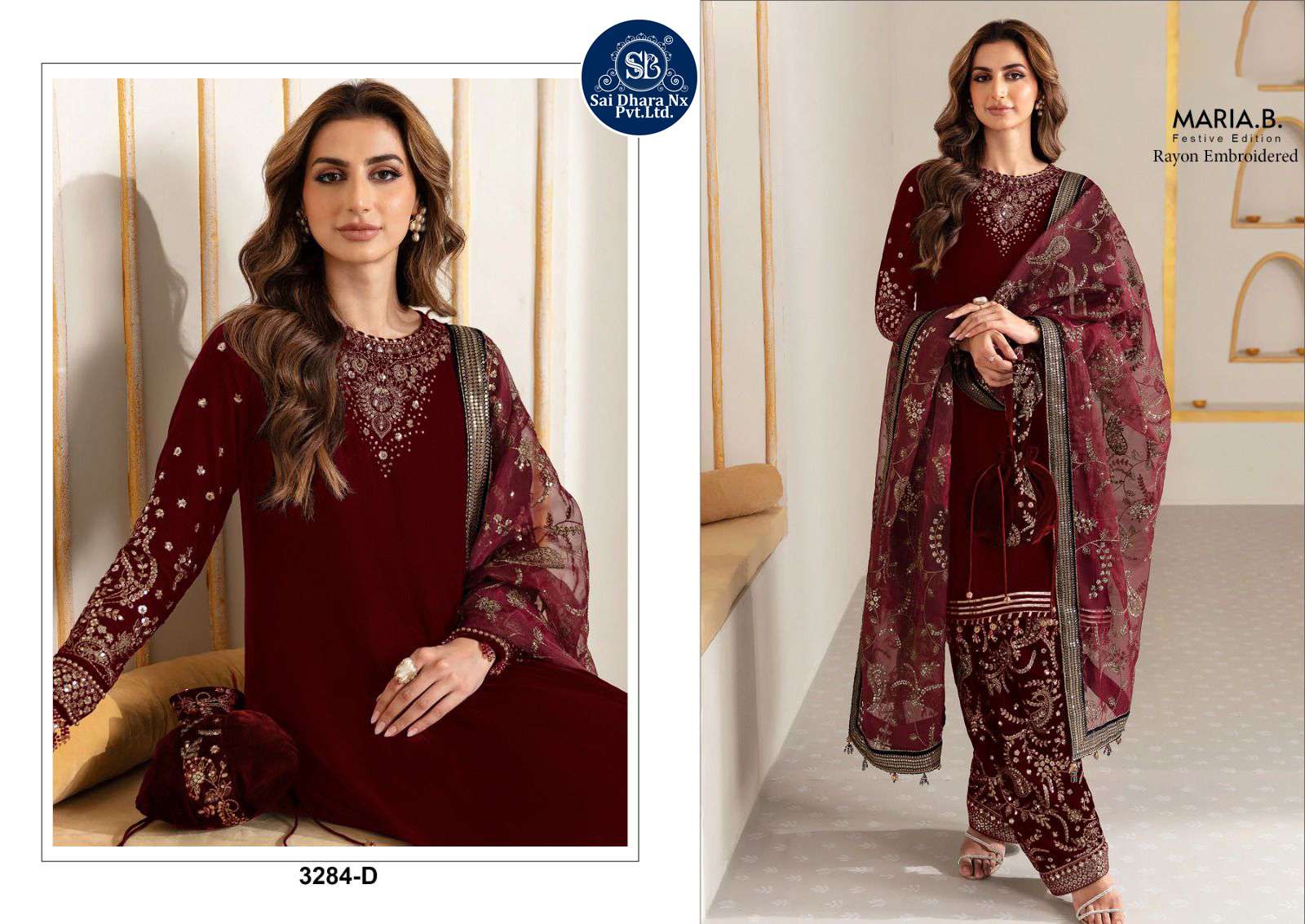DEEPSY SUIT PRESENTS REYON WITH EMBROIDERY 3 PIECE PAKISTANI SUIT MATERIAL WHOLESALE SHOP IN SURAT - SaiDharaNx