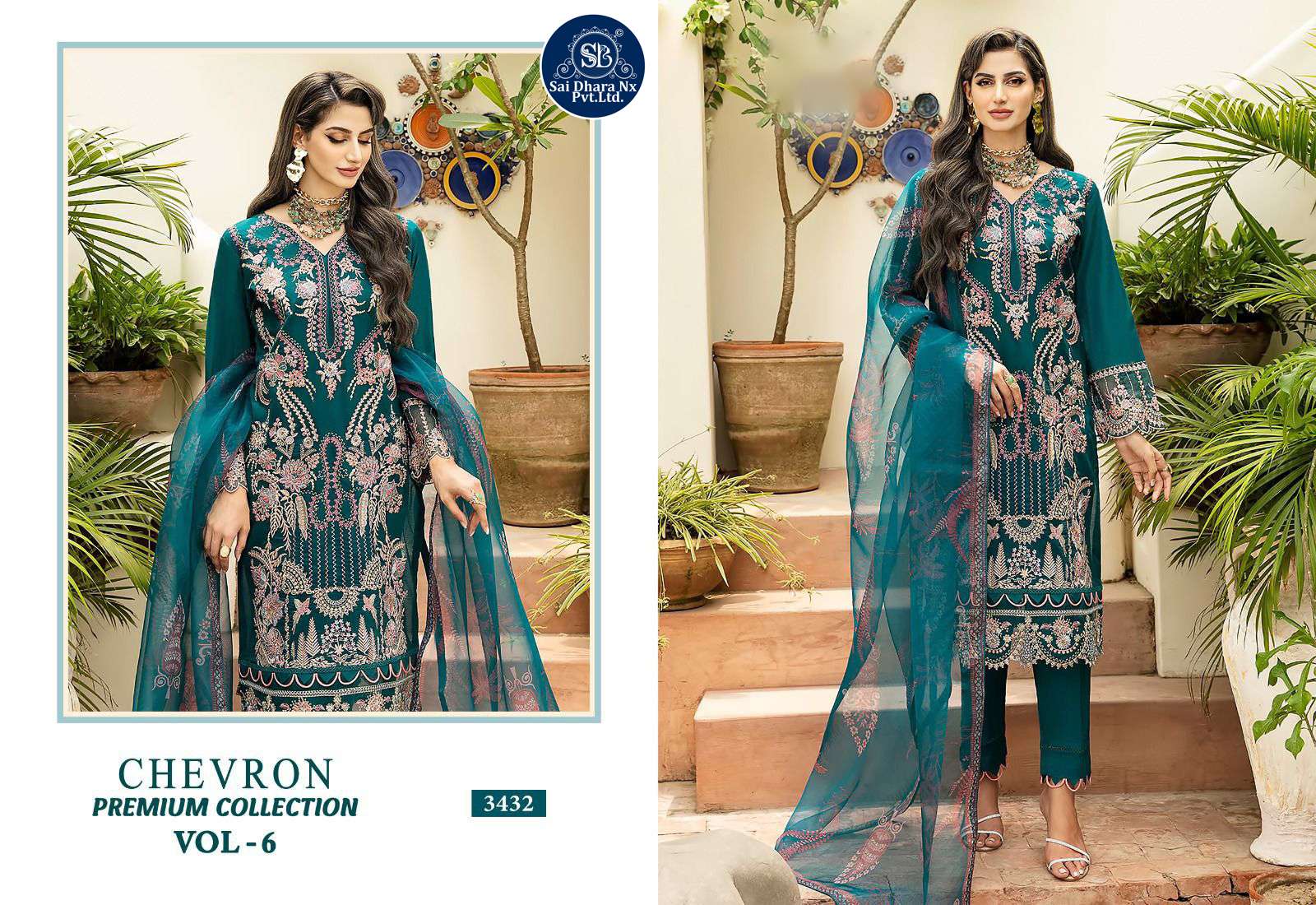 SHREE FABS PRESENTS TOP PURE HEAVY REYON WITH SELF EMBROIDERY PAKISTANI SUIT MATERIAL WHOLESALE SHOP IN SURAT - SaiDharaNx