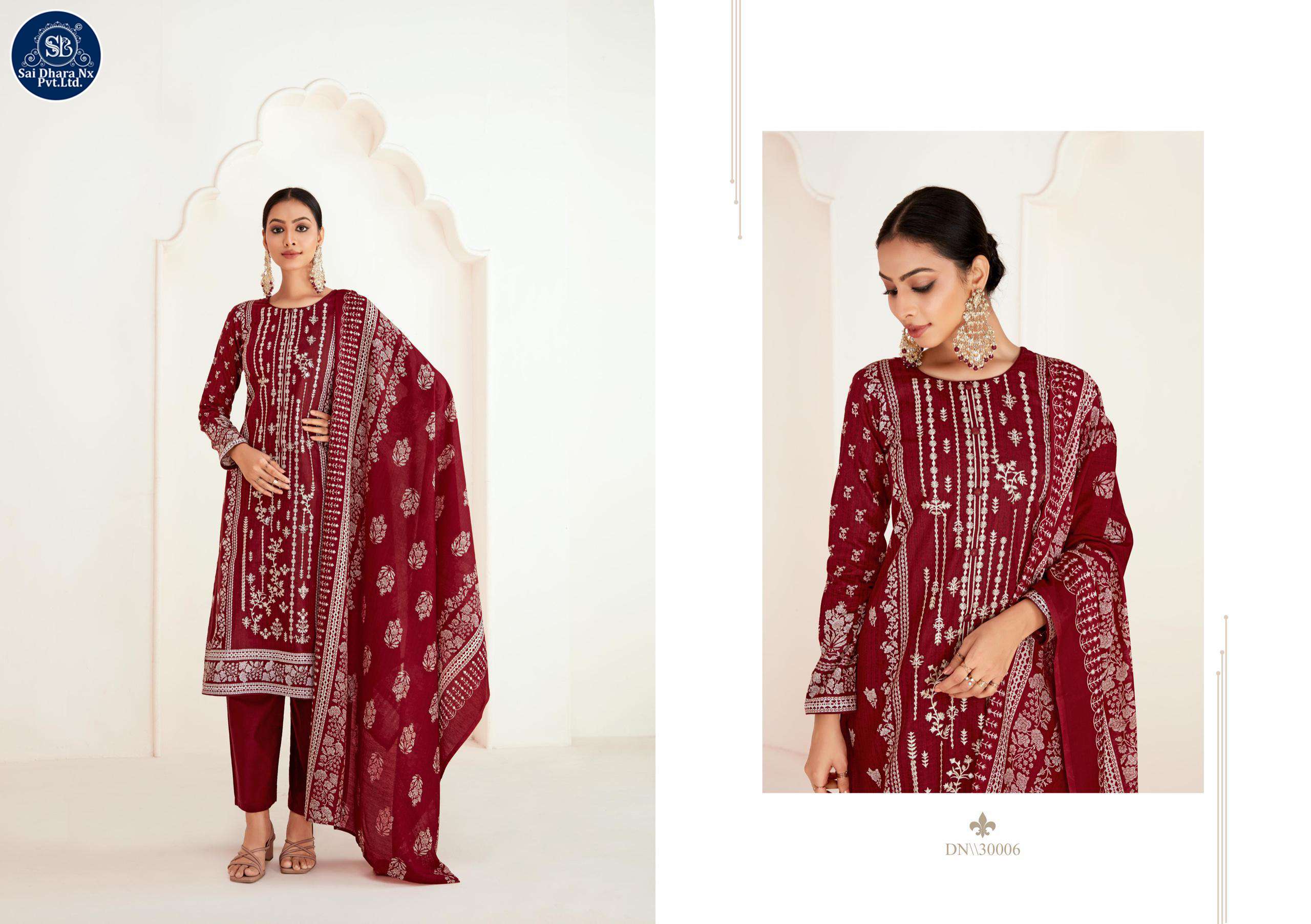 DEEPSY SUIT PRESENTS PURE COTTON WITH HEAVY SELF EMBROIDERY 3 PIECE SUIT MATERIAL WHOLESALE SHOP IN SURAT - SaiDharaNx