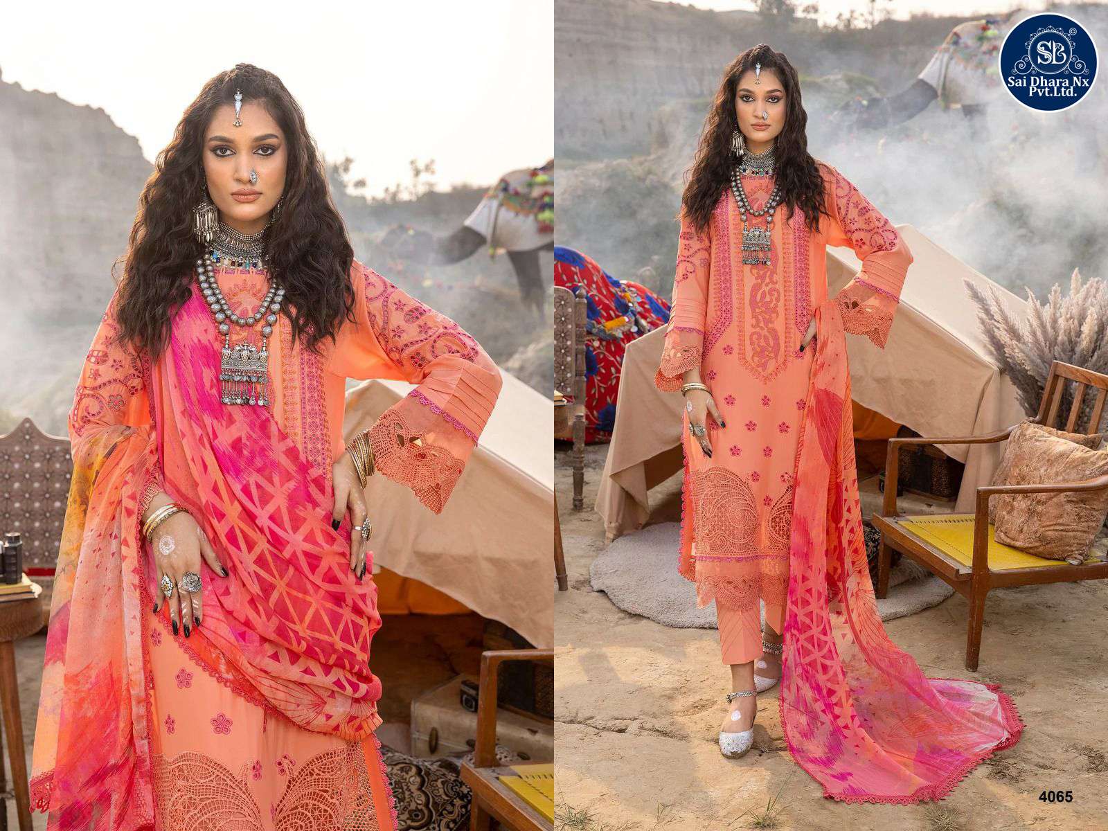 DEEPSY SUITS PRESENTS PURE COTTON WITH HEAVY SELF EMBROIDERY WORK PAKISTANI SUIT MATERIAL WHOLESALE SHOP IN SURAT - SaiDharaNx