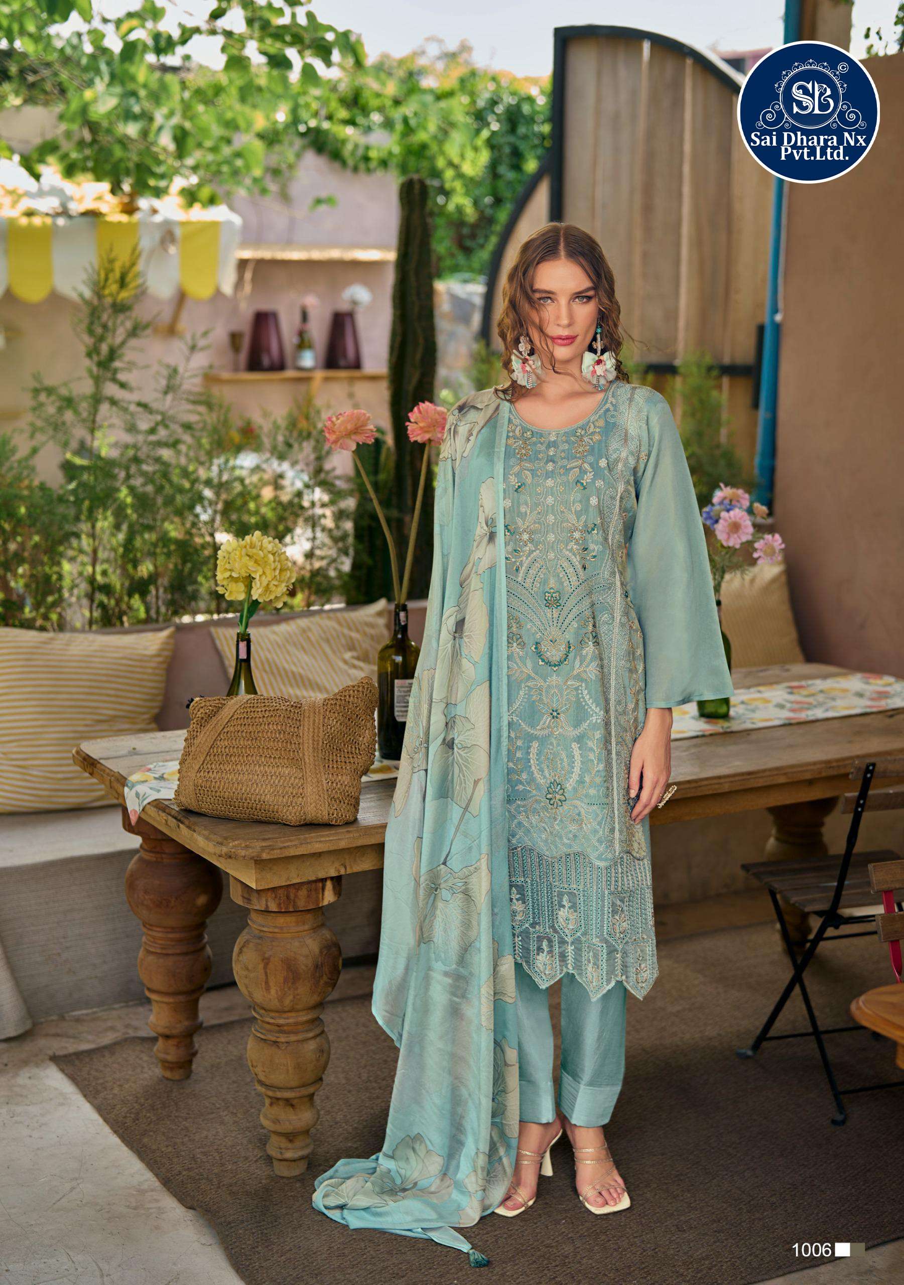 GULL JEE PURE SEAMER SILK WITH HEAVY EMBROIDERY ATTACHED ORGANZA BORDER 3 PIECE SUIT WHOLESALE SHOP IN SURAT