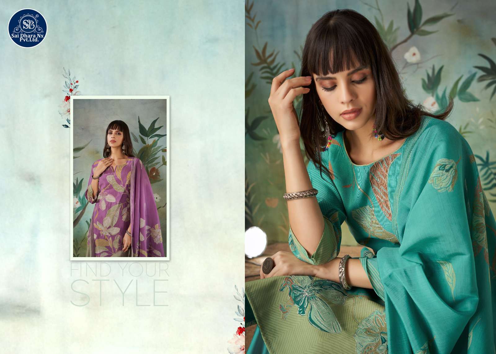 KASAR PRESENTS PURE MUSLIN DIGITAL & FOIL PRINT WITH FANCY EMBROIDERY 3 PIECE SUIT MATERIAL WHOLESALE SHOP IN SURAT - SaiDharaNx
