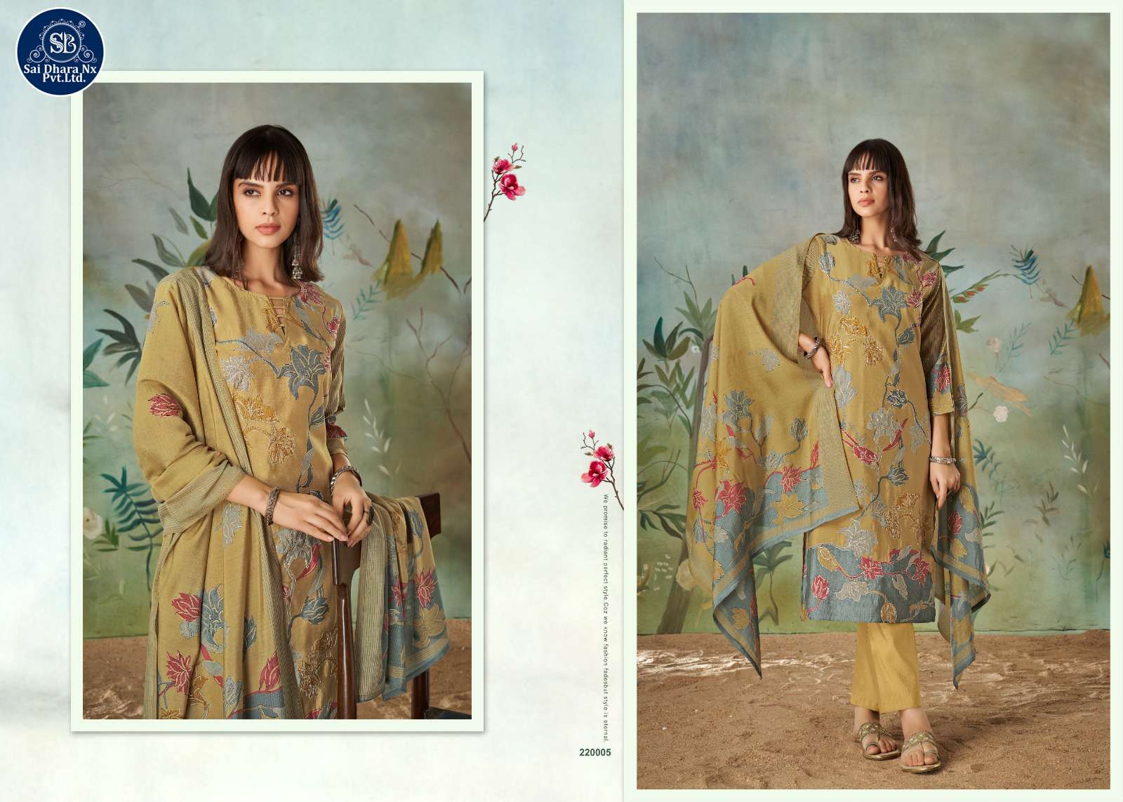KASAR PRESENTS PURE MUSLIN DIGITAL & FOIL PRINT WITH FANCY EMBROIDERY 3 PIECE SUIT MATERIAL WHOLESALE SHOP IN SURAT - SaiDharaNx