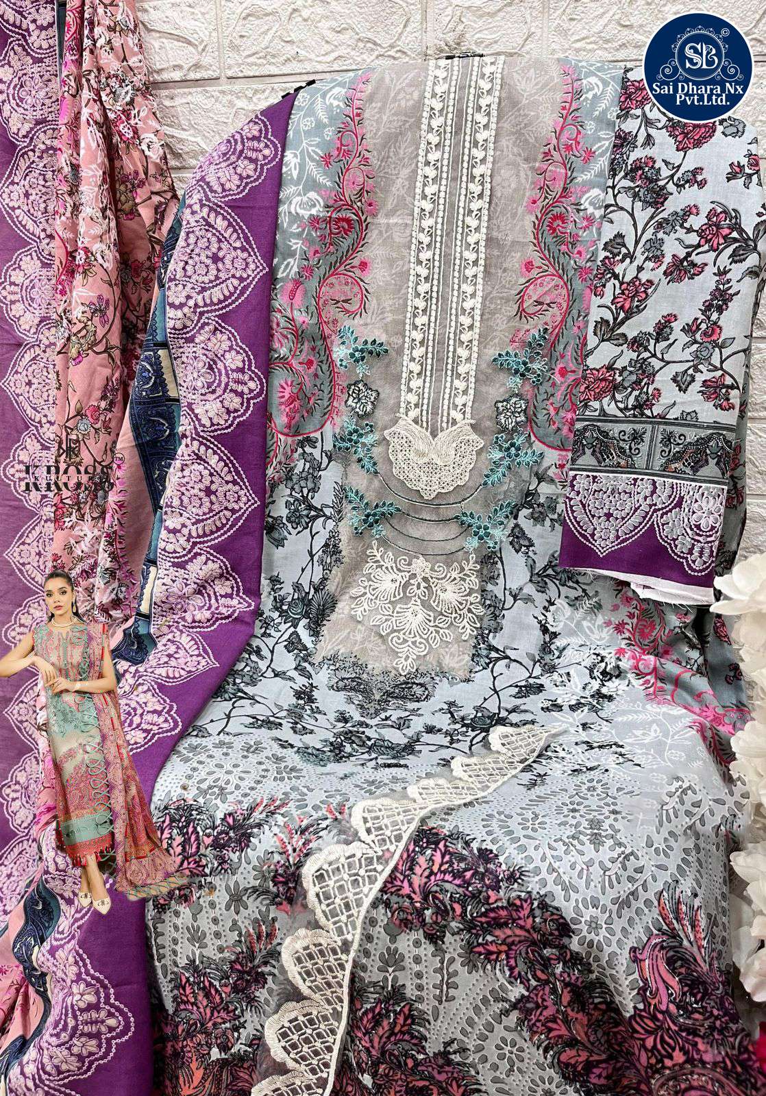 KROSS PRESENTS TOP PURE COTTON PRINT 3 PIECE PAKISTANI SUIT MATERIAL COLLECTION WHOLESALE SHOP IN SURAT - SaiDharaNx