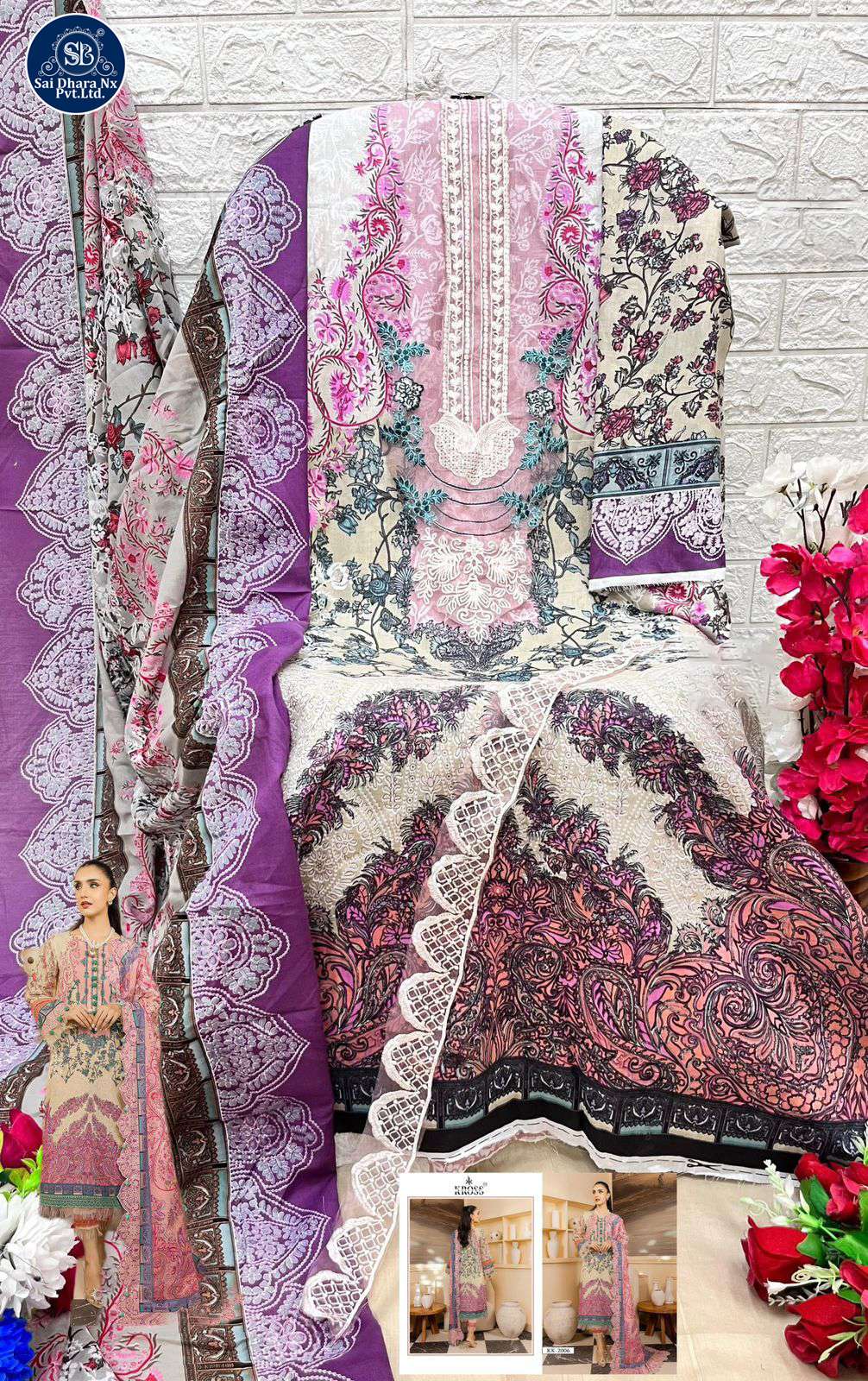KROSS PRESENTS TOP PURE COTTON PRINT 3 PIECE PAKISTANI SUIT MATERIAL COLLECTION WHOLESALE SHOP IN SURAT - SaiDharaNx